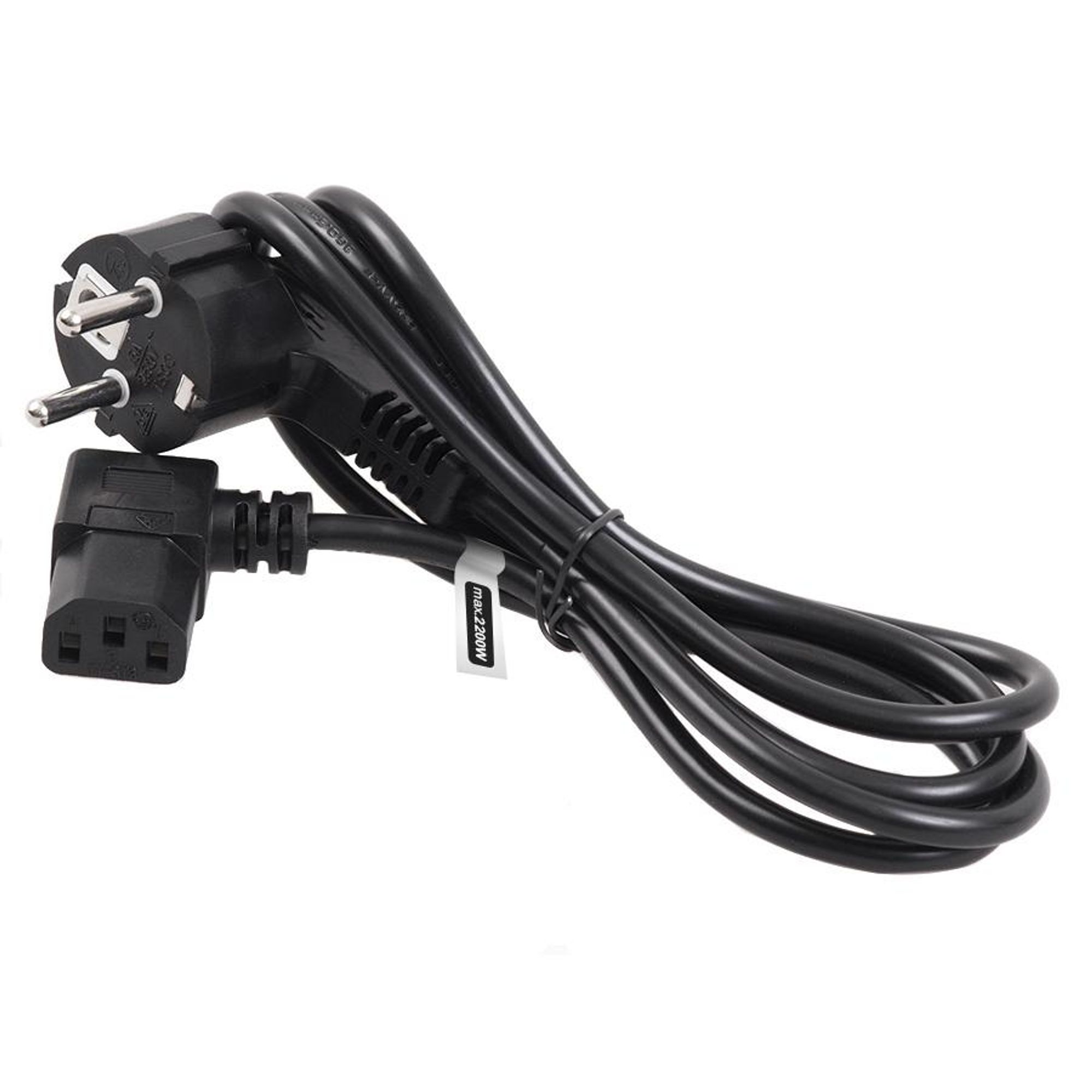 Winkel Stromkabel Netzkabel PC Kaltgerät Stecker EU Schuko 1,5m 3 PIN