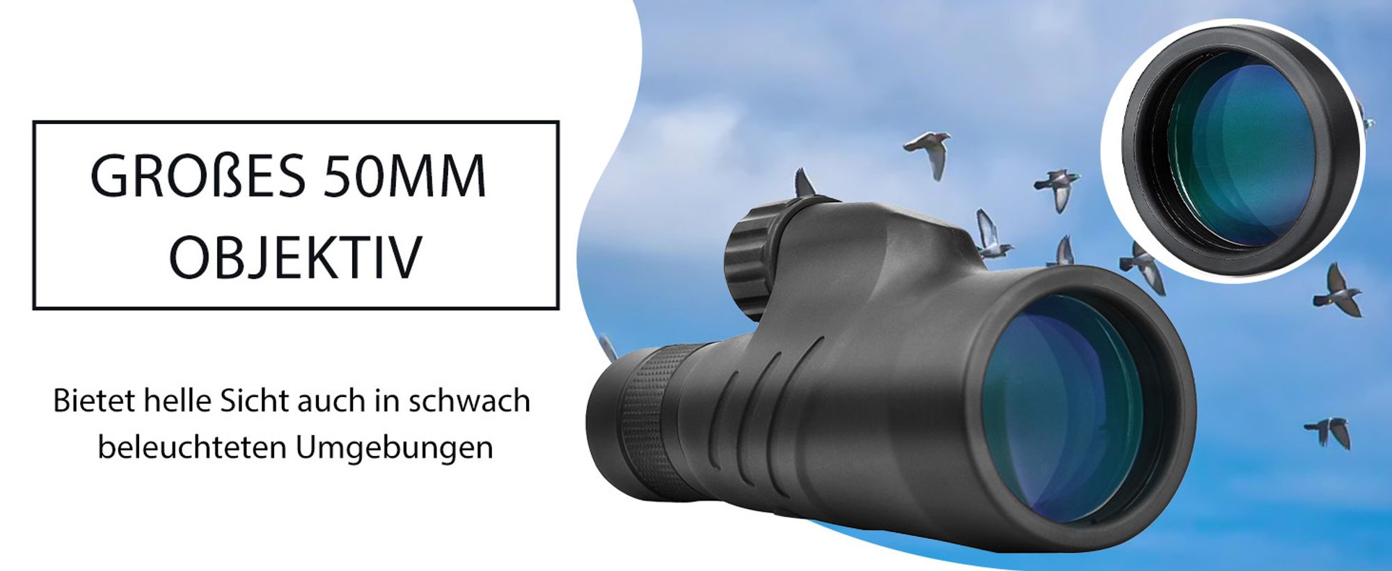 Svbony SV45 Monokulares Teleskop, 30X50 Monokular Fernrohr Erwachsene mit Tragetasche, für Erwachsene Vogelbeobachtung Reisen