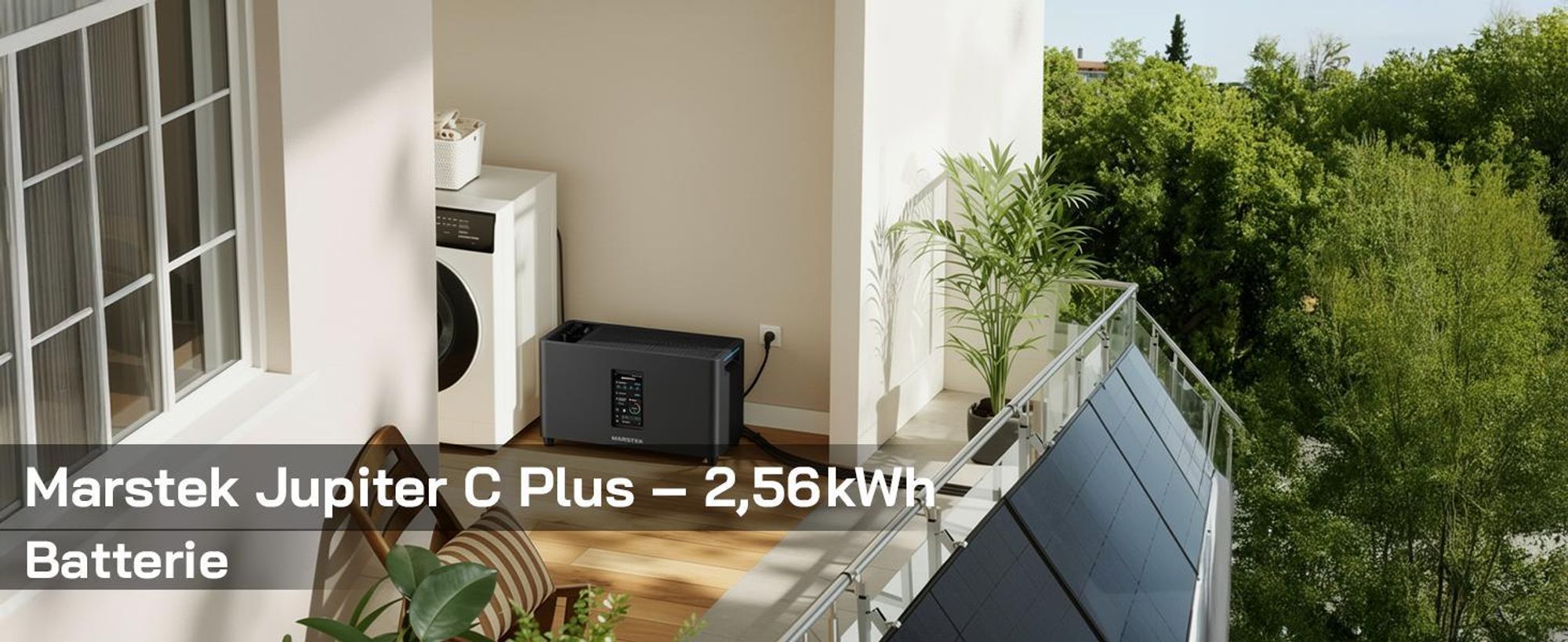 SUNNIVA® 2000W Balkonkraftwerk mit 2,24 kWh Speicher MARSTEK Jupiter C + Plus, 4x500W BIFAZIAL FULLBLACK komplett Steckdose, Solaranlage Solarspeicher