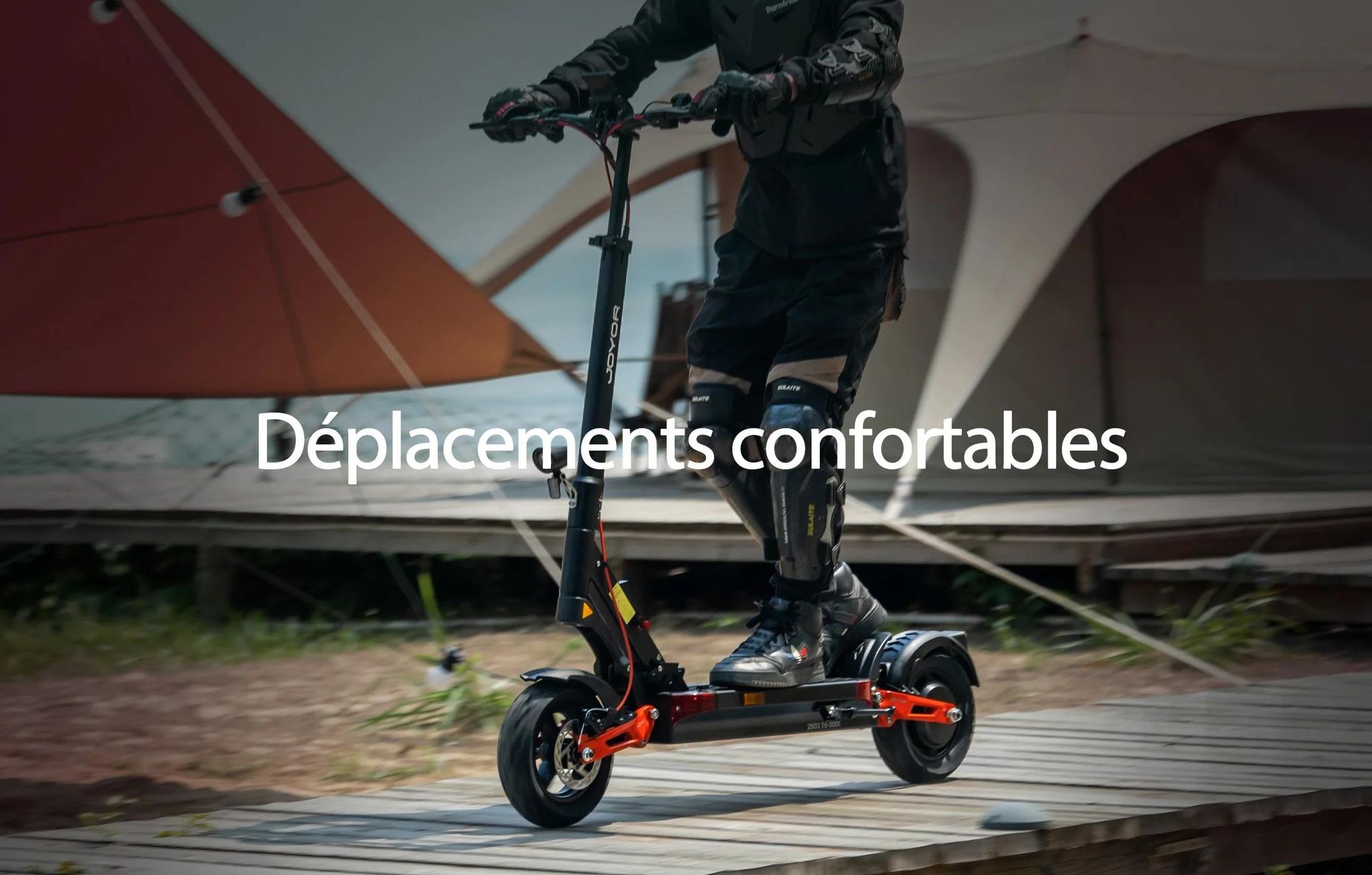 JOYOR T6 Pliable Trottinette électrique - Moteur 600W Batterie 48V18AH Pneus de 10 Pouces - Noir