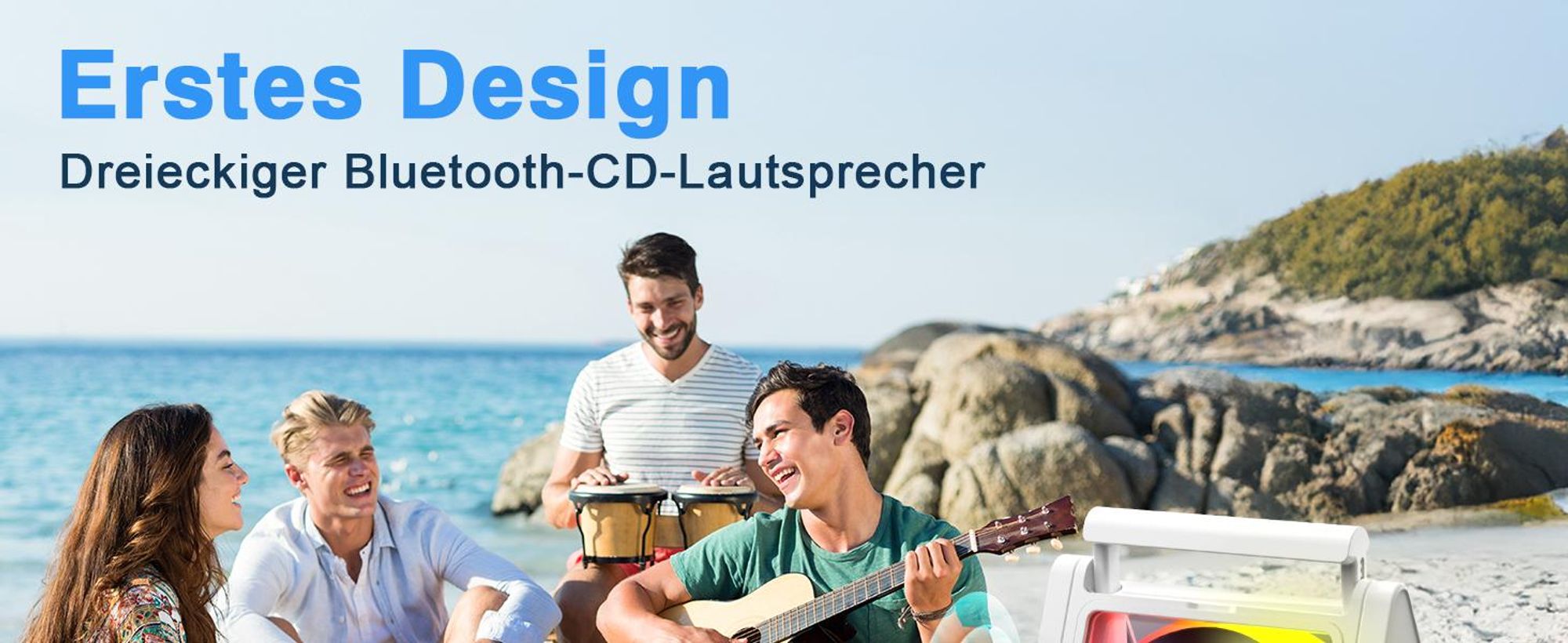 CD Player, Bluetooth CD-Player, FM Radio mit Stereoanlage und Bluetooth 5.3, USB, AUX, Fernbedienung, 2 * 10W-HiFi-Sound-Lautsprecher, RGB-Farbige
