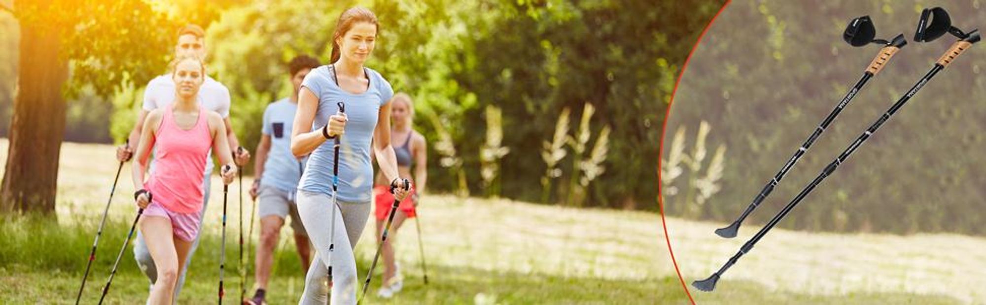 SPORTANA® Wanderstöcke Teleskop Aufsätze Gummipuffer Nordic Walking Stöcke Verstellbar 68-135cm Dämpfung Leicht Alu Kork Herren Damen Trekkingstöcke
