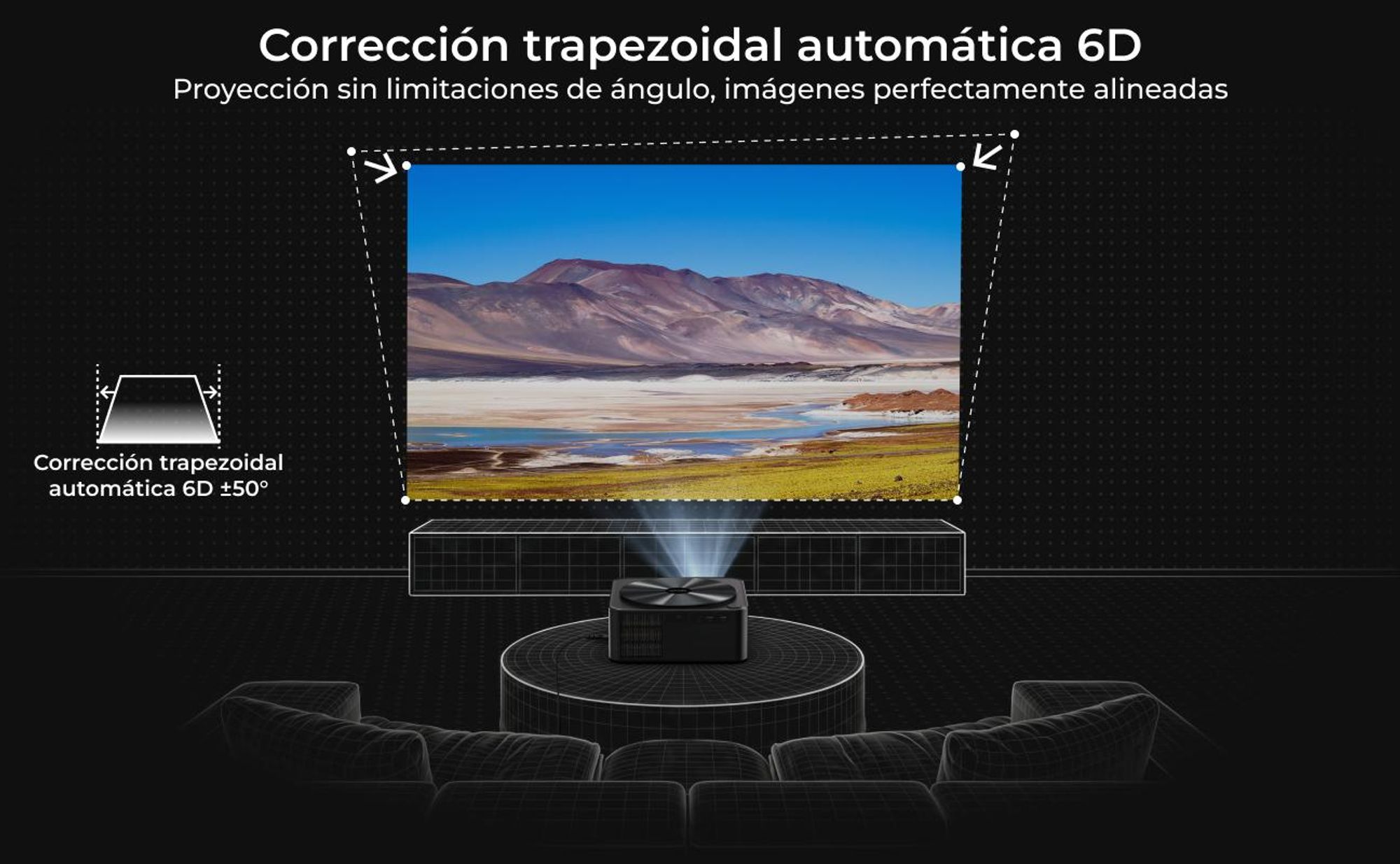 Ultimea Apollo-P40: Proyector 4K, versión actualizada con detección de obstáculos, 700 lúmenes ANSI y ajuste inteligente de la imagen