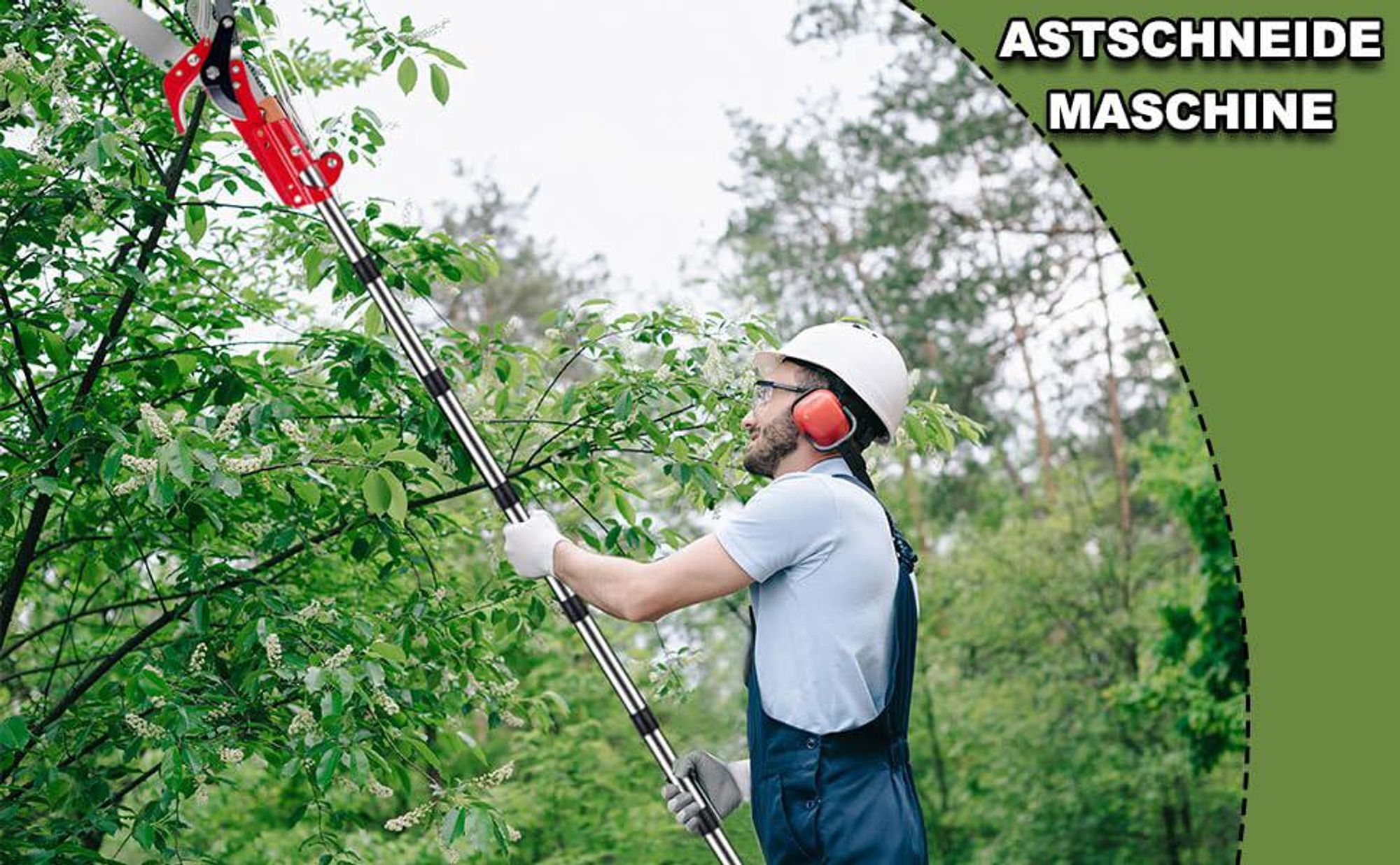 Astschere Teleskop mit Astsäge, Teleskop Baumschere, Teleskop Astsäge, Teleskopsäge, 82-402cm Höhenverstellbar, SK5 Kohlenstoffstahl