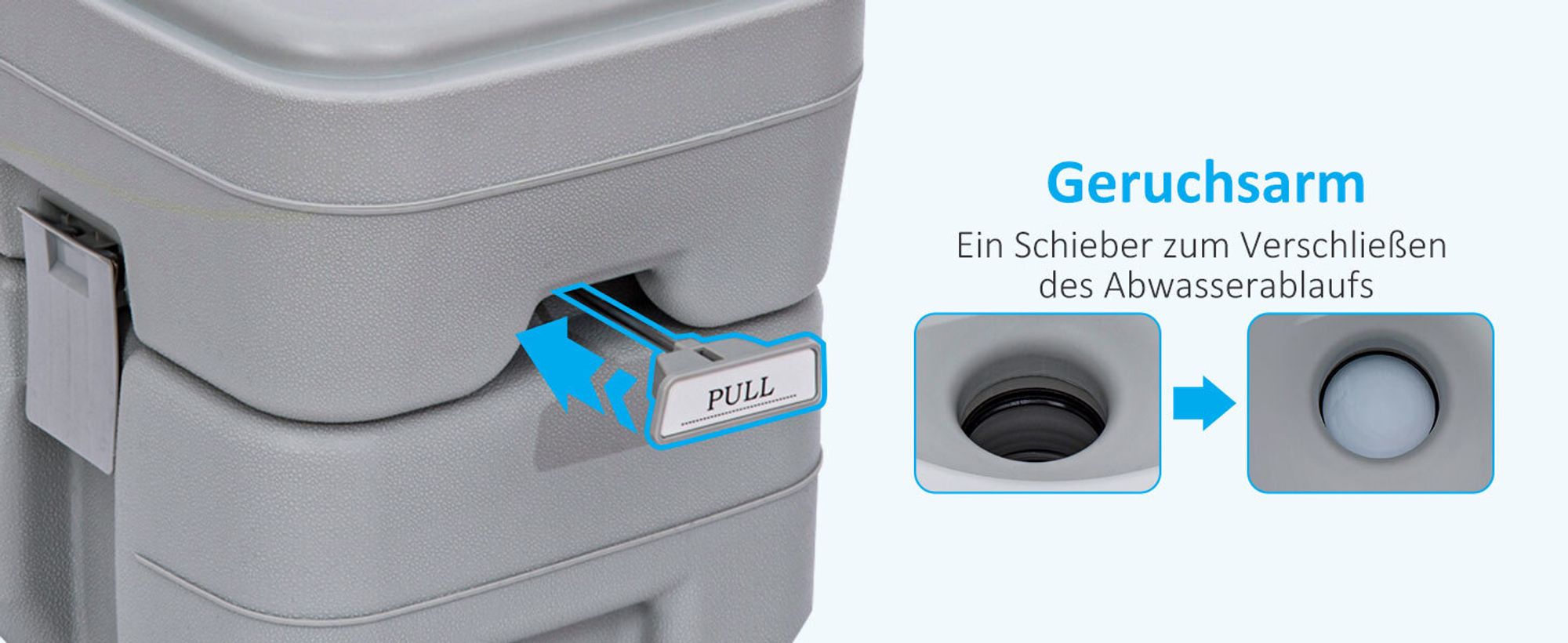 Outsunny Campingtoilette, 20 L Mobil-WC, Camping-WC mit Spül- und Abwassertank