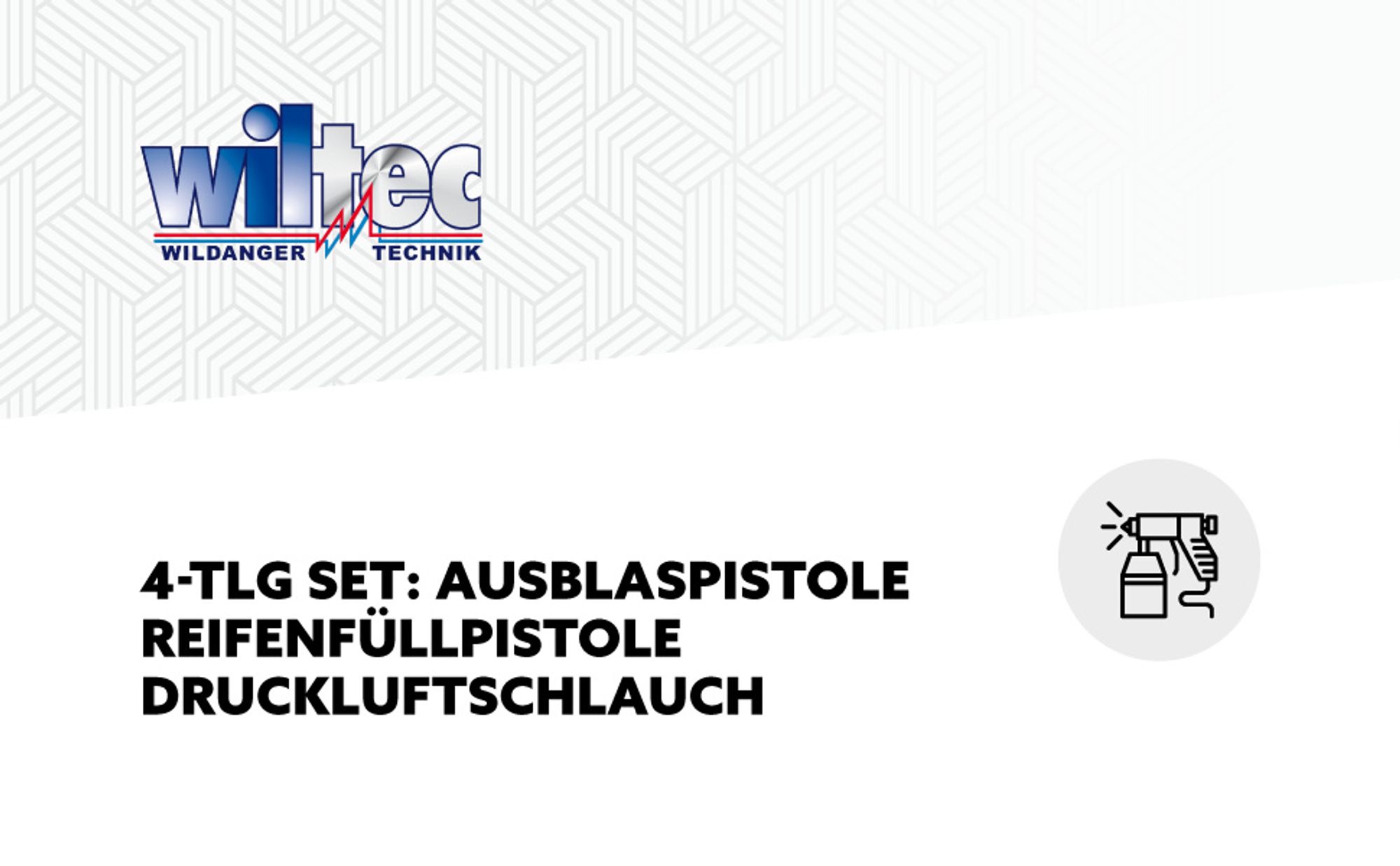 4-tlg Set: Ausblaspistole Reifenfüllpistole Druckluftschlauch