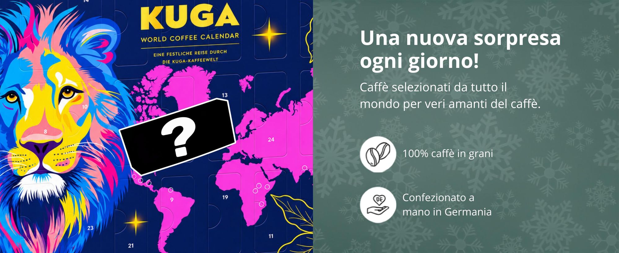 BOXILAND® caffè in grani calendario avvento 2026, 24 varietà, Fairtrade