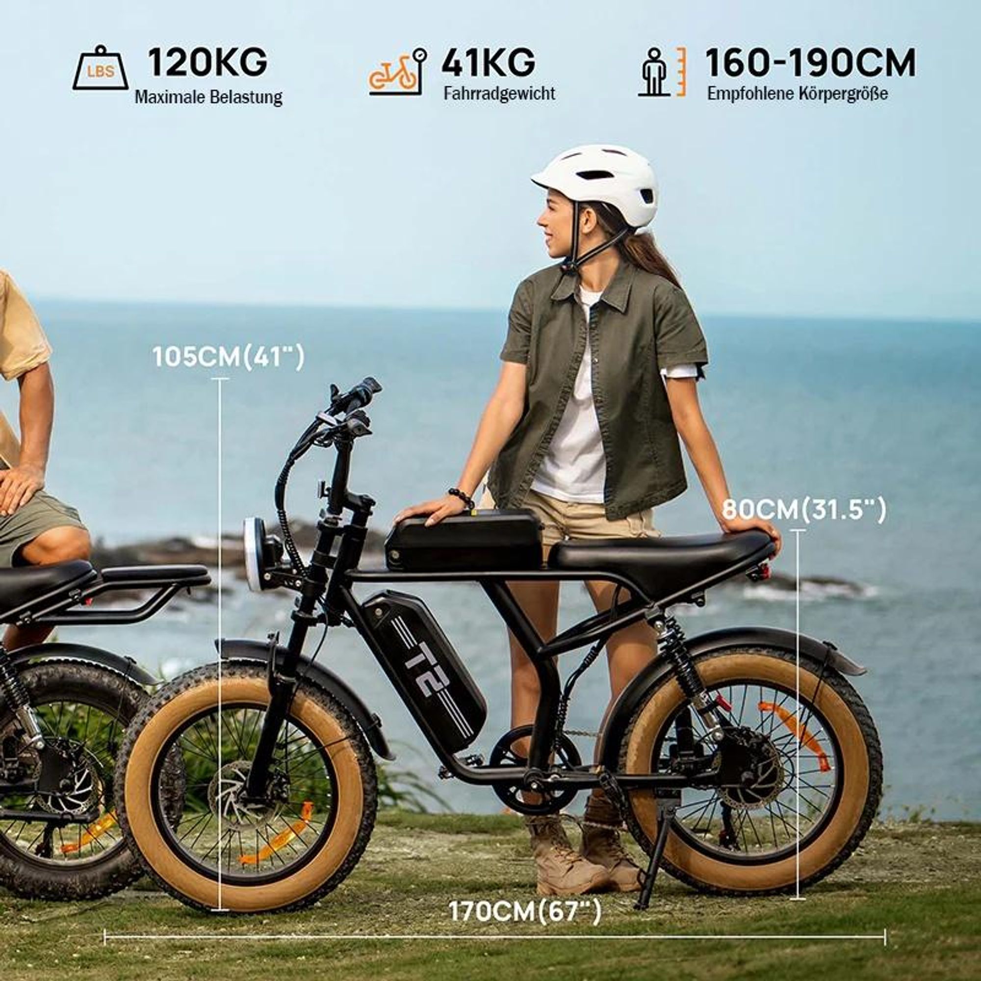 URLIFE T2 Elektrisches Fahrrad - Motor250W Batterie 48V 15.6Ah mit Scheibenbremse Trittunterstützung - Schwarz
