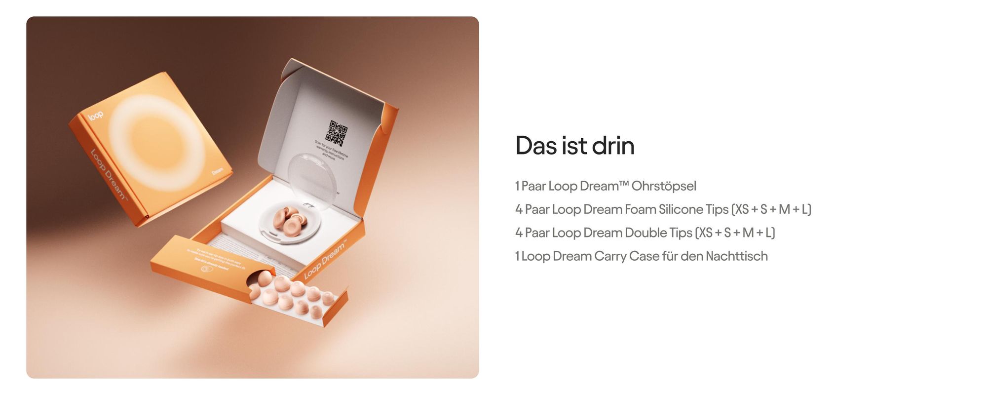 Loop Dream Ohrstöpsel aus Silikon & Memory-Schaum für erholsamen Schlaf, 27 dB SNR