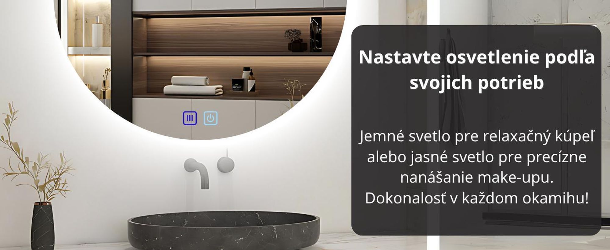 Okrúhle kúpeľňové zrkadlo bez rámu s LED osvetlením - stmievateľné - nástenné zrkadlo - 80 cm - proti zahmlievaniu Stmievateľné 3v1