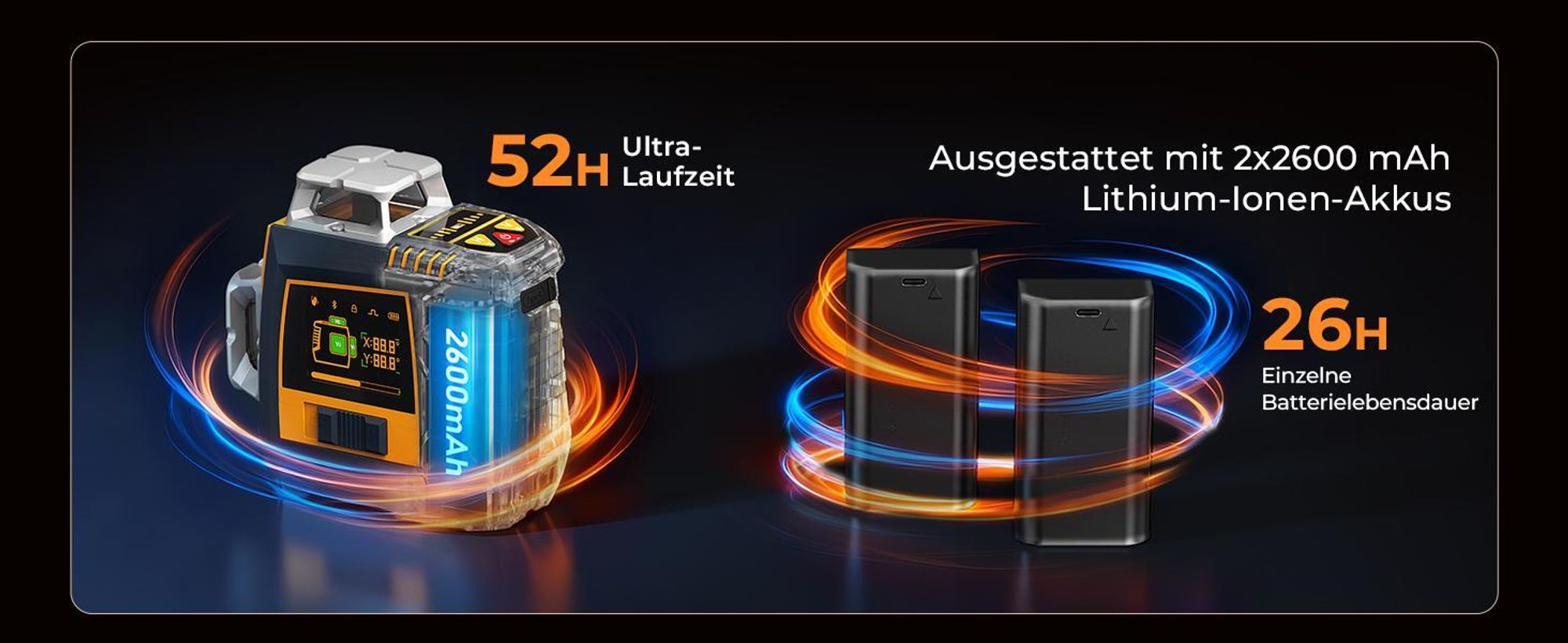 CIGMAN CM-S05 Kreuzlinienlaser 3x360 Grad, Gestensteuerung, App-Anbindung, LCD-Display