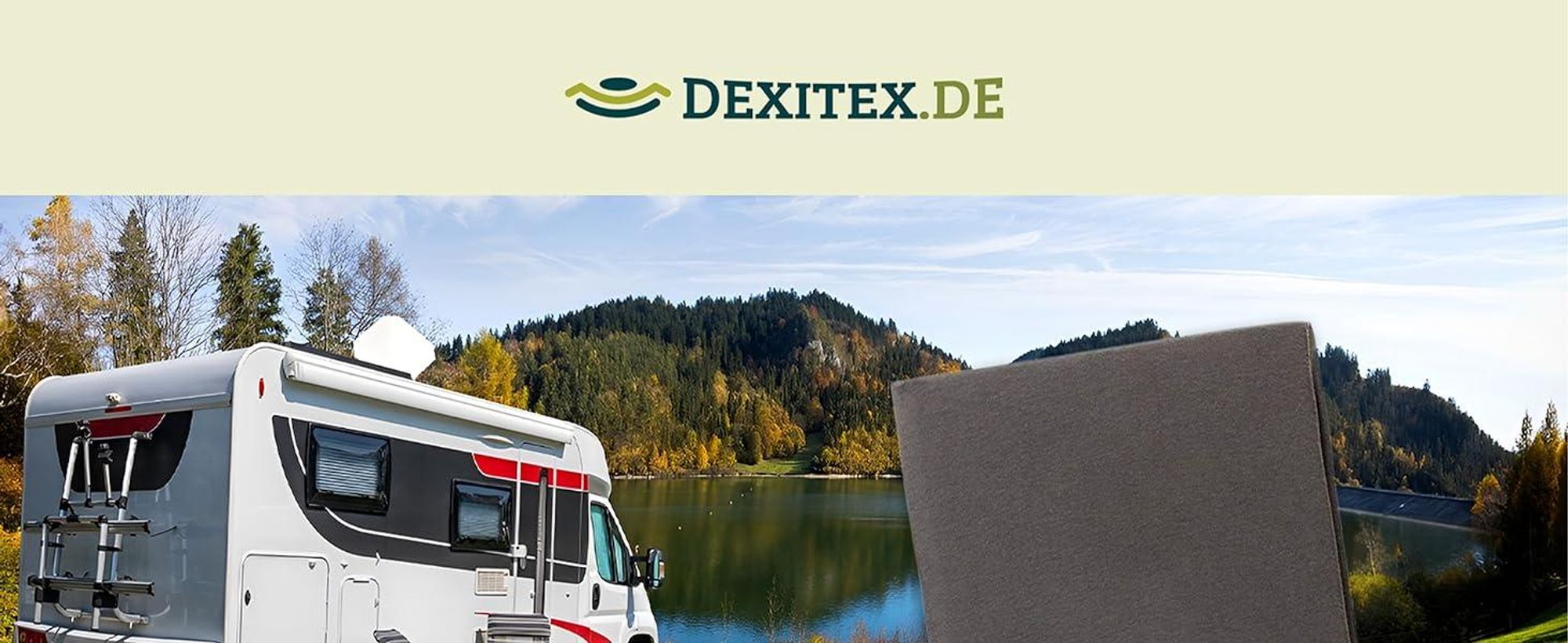 Wohnmobil in der Natur mit Spannbettlaken und Matratzenschoner