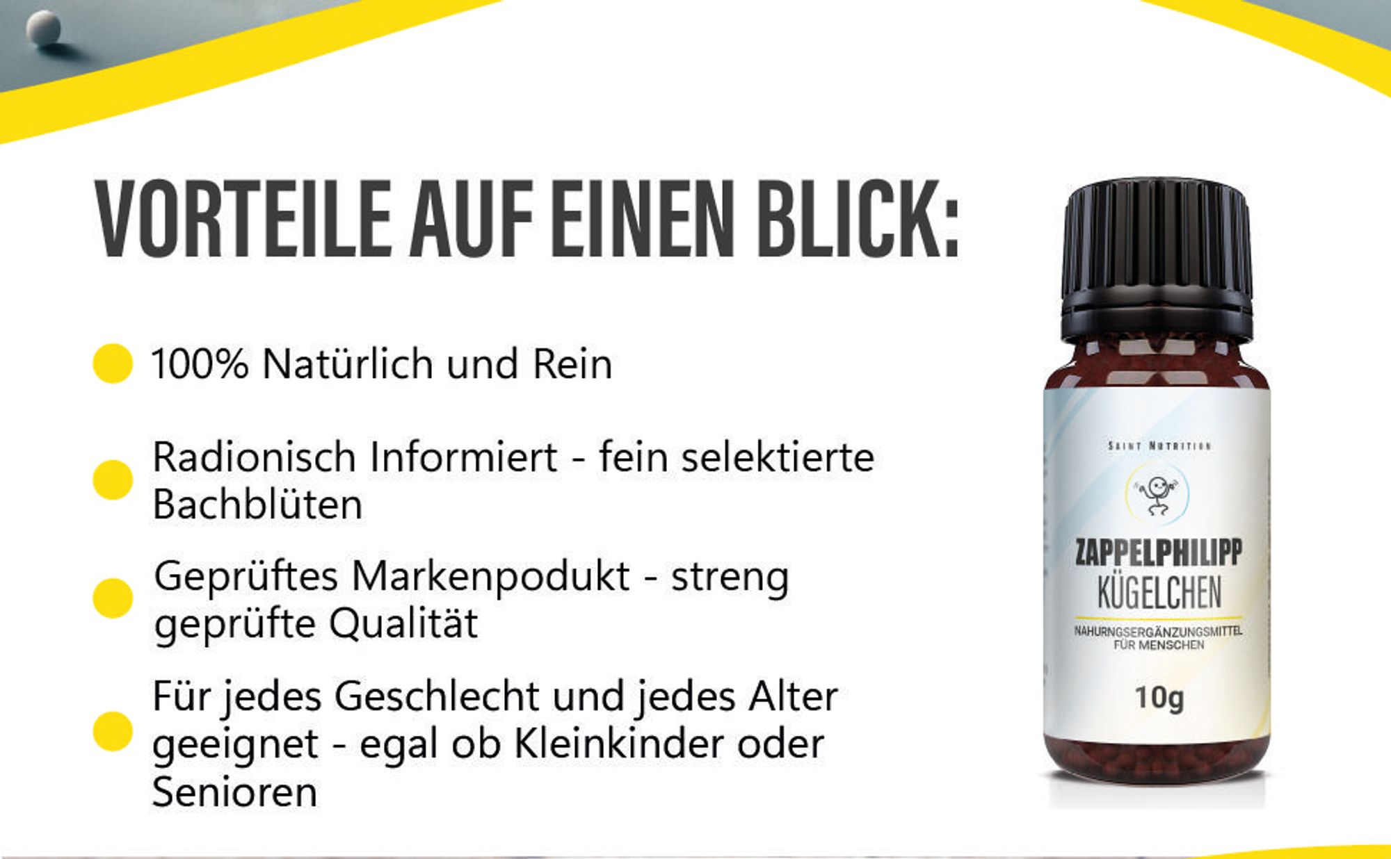 Saint Nutrition® Zappelphilipp | für Kinder - unterstützt Entspannung - innere Ausgeglichenheit – innere Unruhe, Reizbarkeit - Konzentrationsprobleme