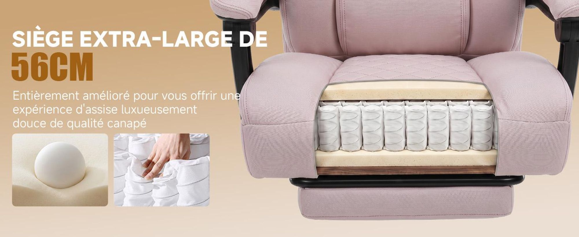 Chaise de gaming GTPLAYER, chaise de bureau ergonomique avec repose-pieds et support lombaire, fauteuil de bureau haut de gamme pour grandes personnes, chaise de bureau large et réglable en hauteur