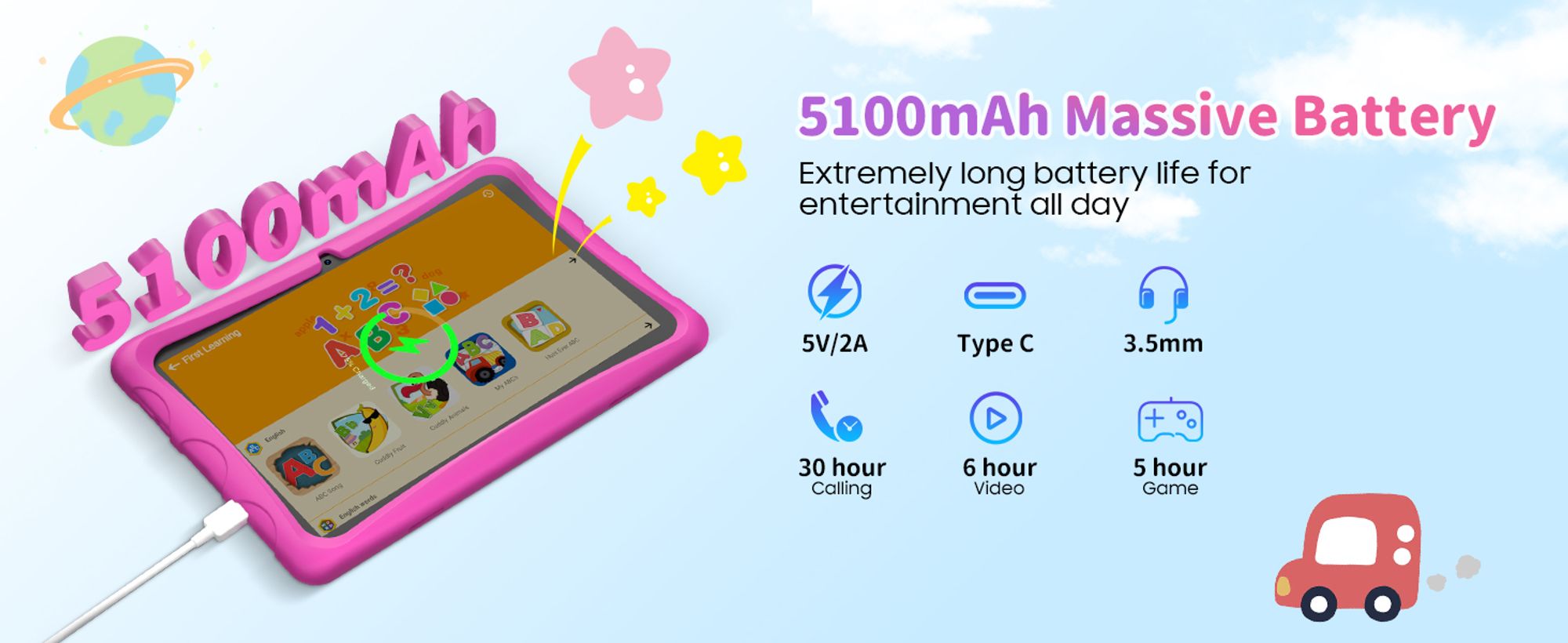 Tablet dla dzieci Blackview BESTTAB, 10 cali, Android 14, 12 GB (4+8 z możliwością rozszerzenia) RAM + 128 GB RAM (1 TB TF, ośmiordzeniowy tablet dla dzieci, 5100 mAh