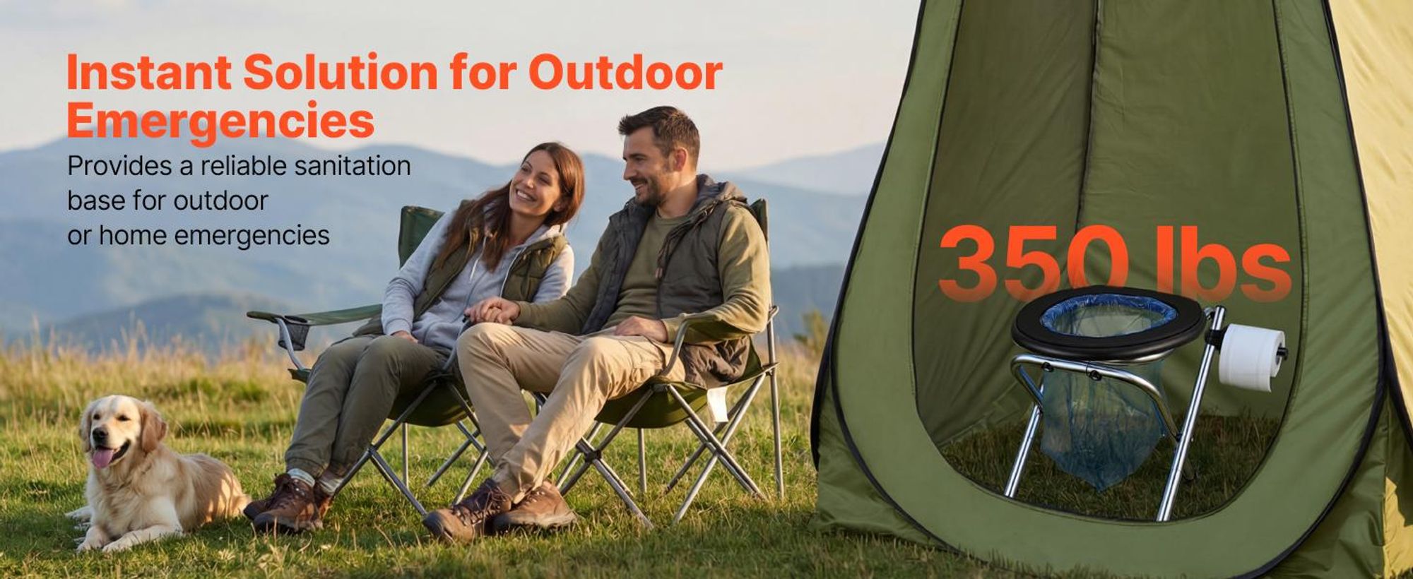 VEVOR Tragbare Toilette für Camping, 159 kg Tragfähigkeit, Edelstahl Klapp-Camping-Toilette mit weichem Sitz für Erwachsene, geeignet für Lkw-Fahrer, Wohnmobilreisen, Camping, Roadtrips, Außennutzung