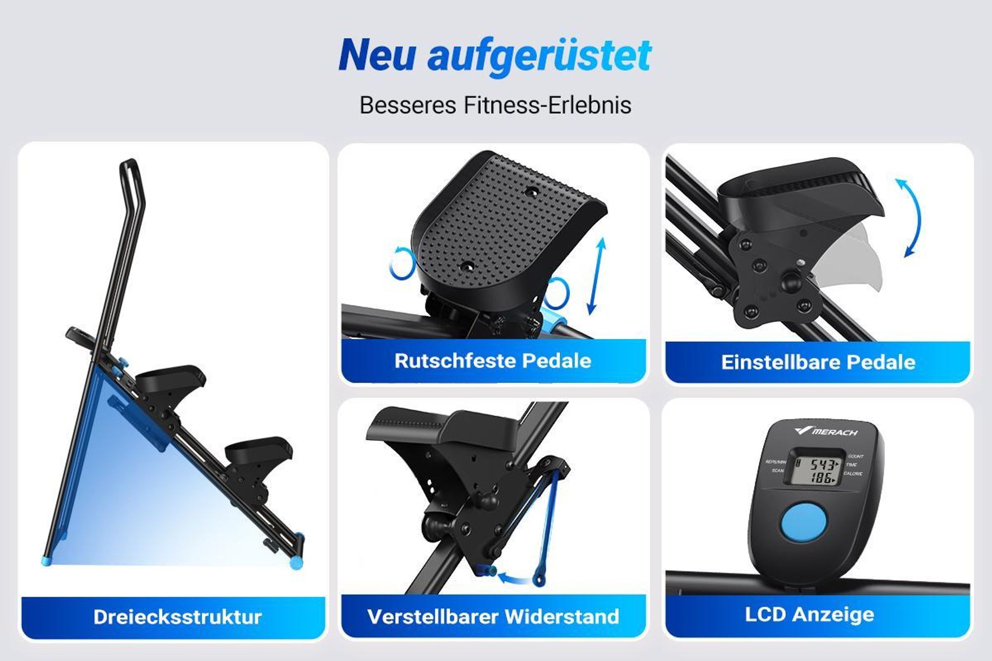 Stepper Neues Stair Stepper für Heimtraining, Rehabilitation, Vertical Climber Maschine für Ganzkörper-Workout bis 136 kg