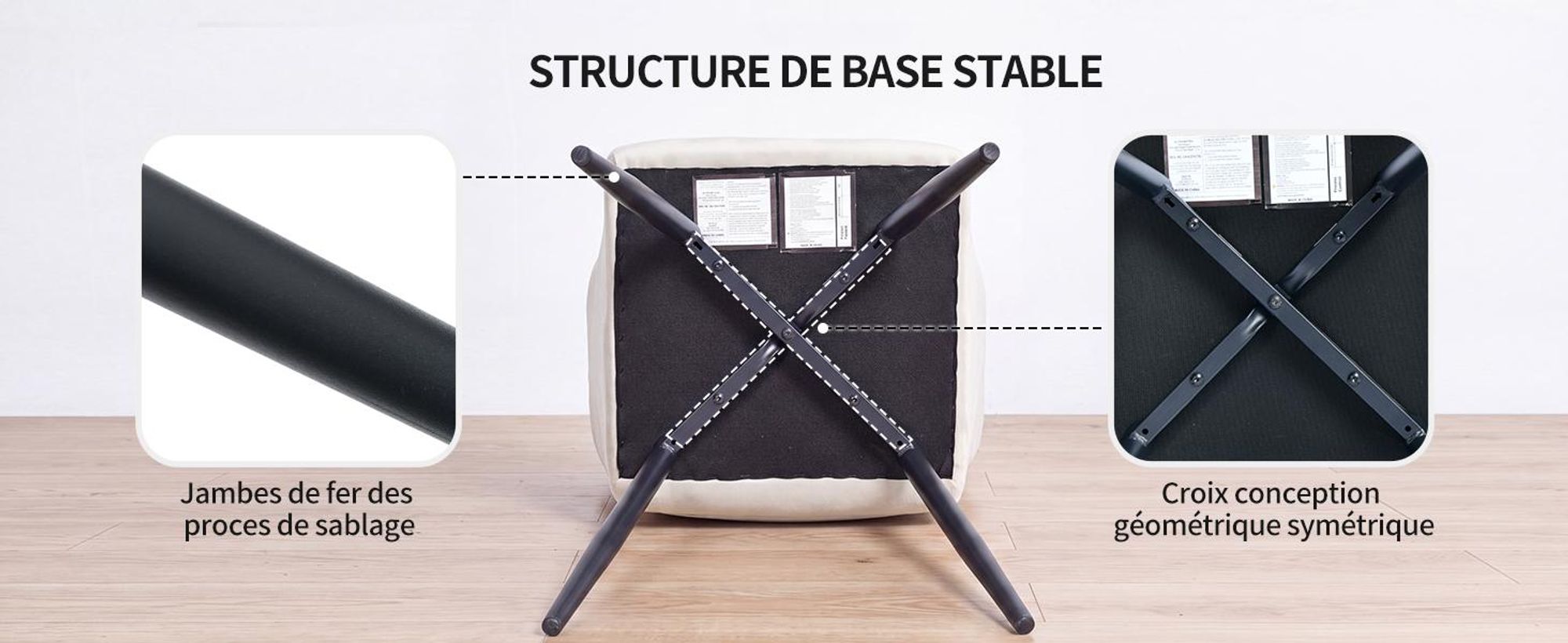 Duhome Chaises de salle à manger set de 2 chaises de cuisine chaise de salon chaise rembourrée avec pieds en métal velours chaise, beige