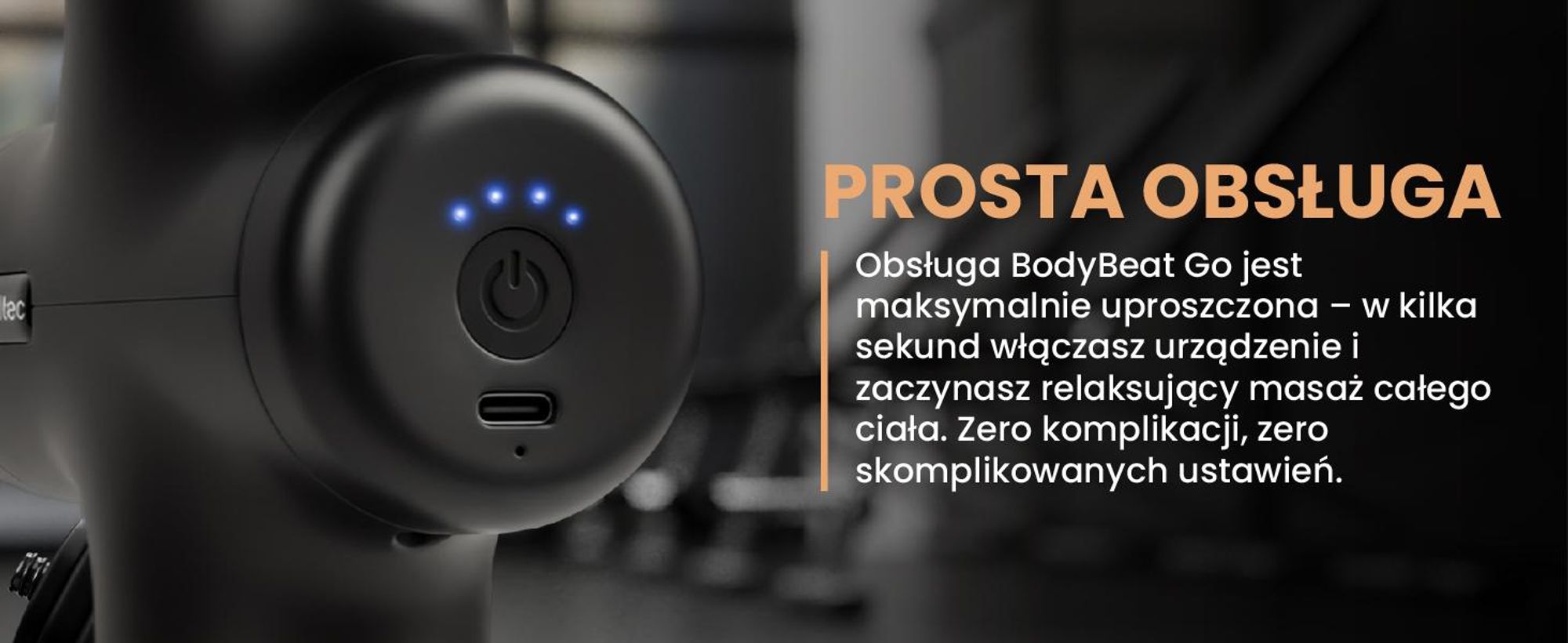 Pistolet do masażu, urządzenie masujące z sześcioma nasadkami i 4 poziomami prędkości