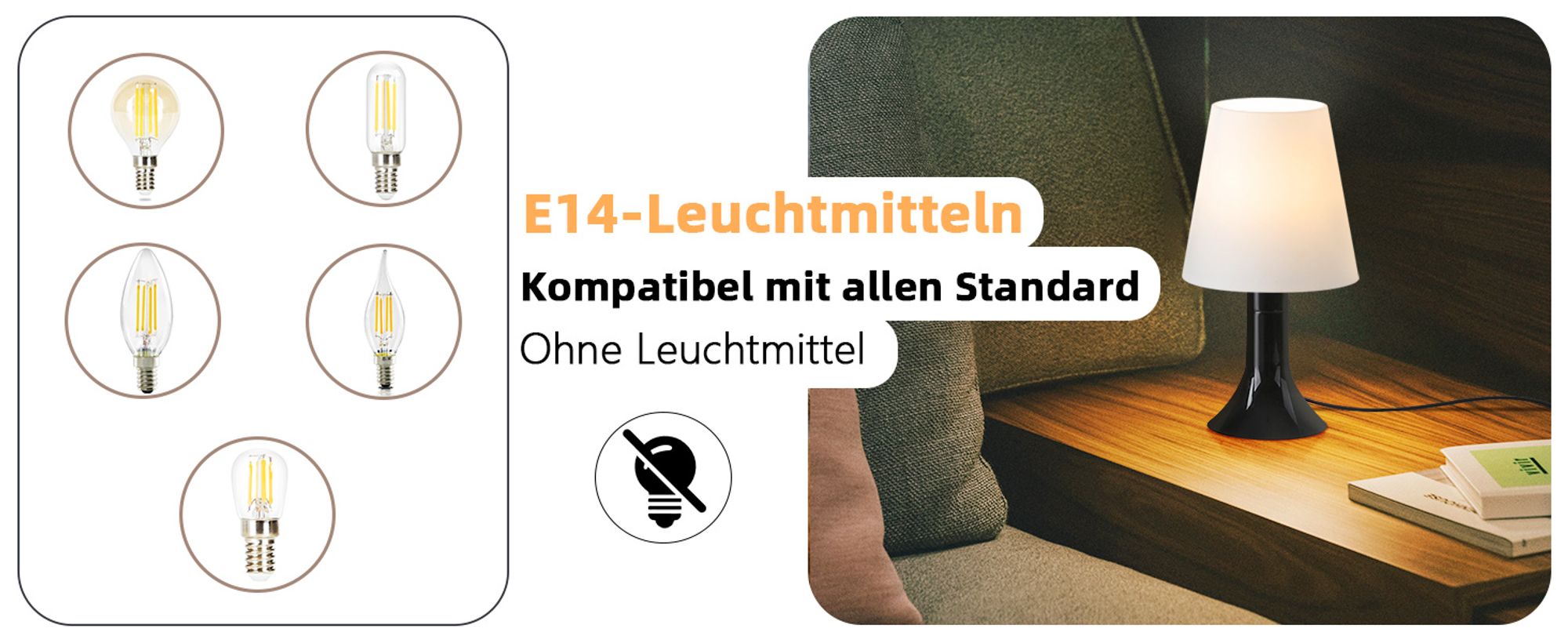 ZMH Nachttischlampe Wohnzimmer Tischlampe mit Kabel Tischleuchte 2er Set Kleine Lampe Schwarz E14 Tischlampen Moderne Landhausstil für Esstisch Schlafzimmer Ohne Leuchtmittel
