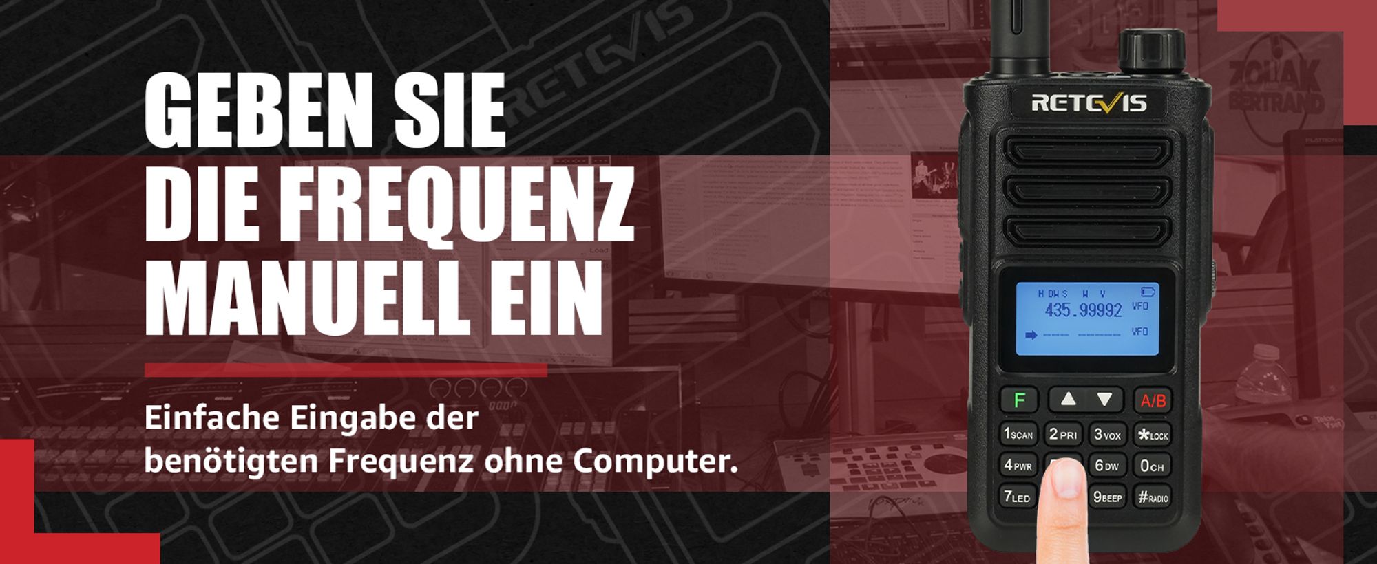 Retevis RA89 Ham Funkgerät, Hochleistungs Dualband Walkie Talkie für draußen, Wasserdicht IP68, Großer Reichweite, Lärmminderung, 2500mAh, Typ-C