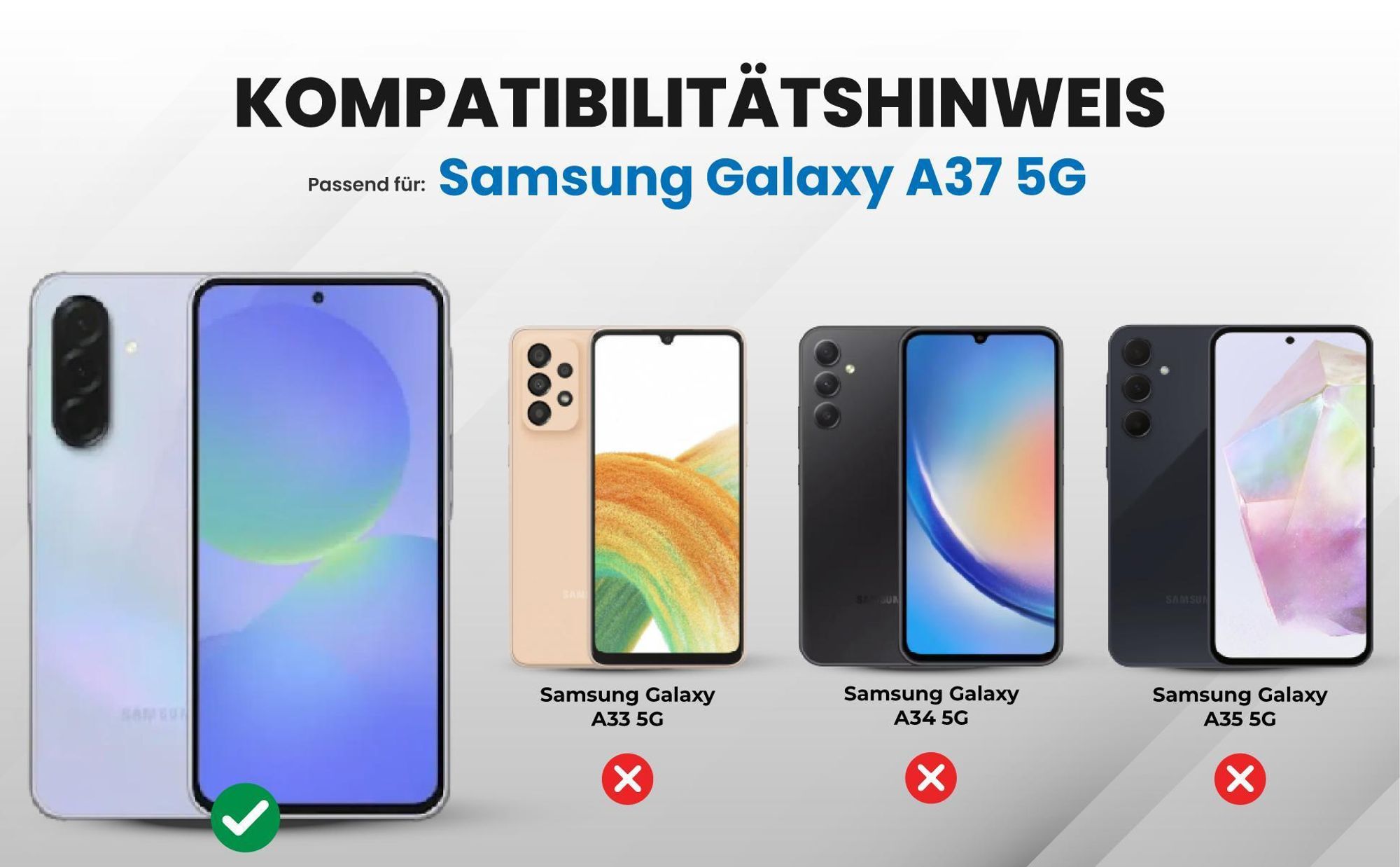 Kompatibilitätshinweise Hülle für Samsung Galaxy A37 5G