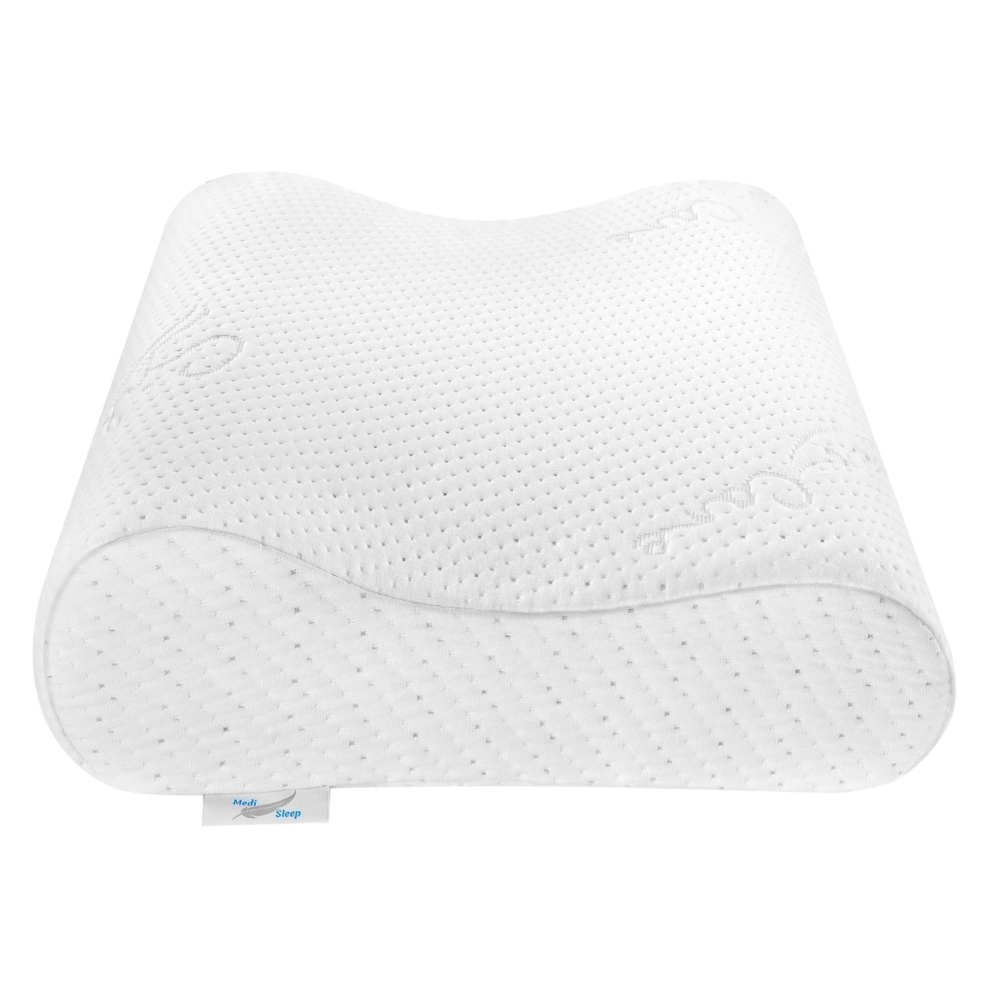 Ergonomisches Kissen aus Memory-Schaum - Profiliertes & Orthopädisches Kopfkissen- Nackenstützkissen für angenehmen Schlaf - 48 x 34 cm