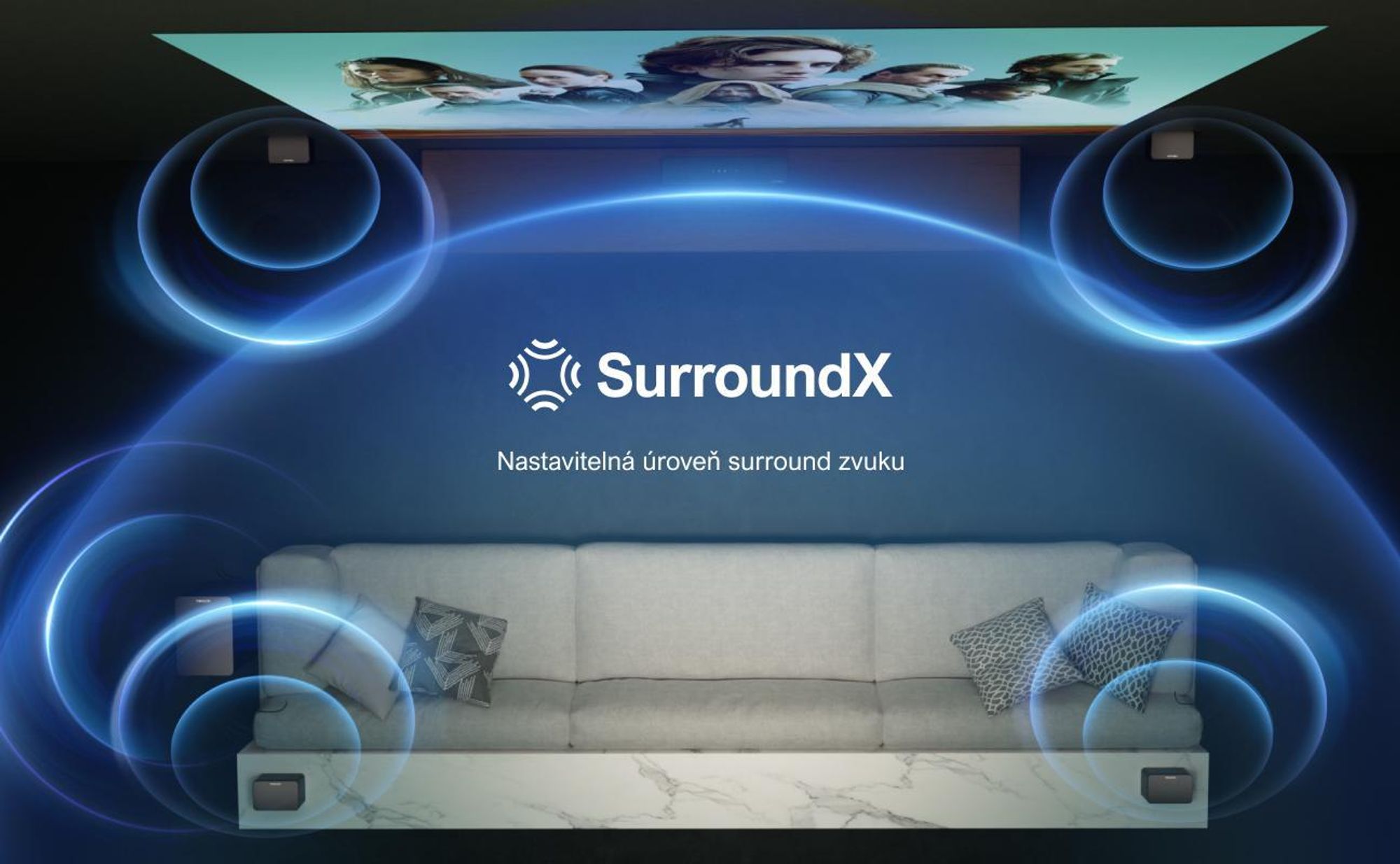 Virtuální prostorový zvukový systém ULTIMEA 7.1 pro TV, špičkový výkon 410 W, soundbar s nastavitelným subwooferem a prostorovým boxem, ovládání přes APP