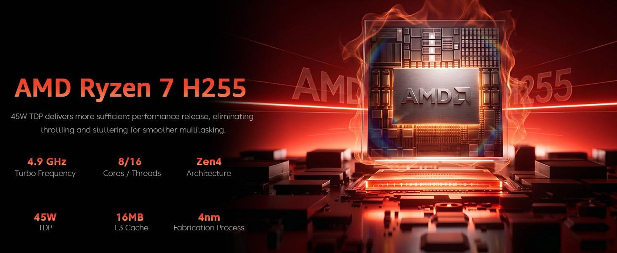 ACEMAGIC S16 16"Gaming Laptop ,AMD Ryzen 7 H255 (4.9GHz),24GB DDR5 512GB SSD, AMD Radeon 780M,180° drehbar,Windows 11 Pro,WiFi 6