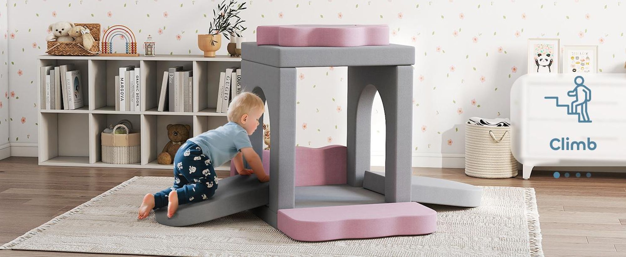Sofa do zabawy AIYAPLAY, sofa dziecięca wykonana z piankowych klocków konstrukcyjnych 12 elementów, miękkie klocki do wspinaczki z basenem z piłeczkami, zestaw klocków, duże klocki, piankowe klocki do wspinaczki dla dzieci w kolorze sztruksowym, szare