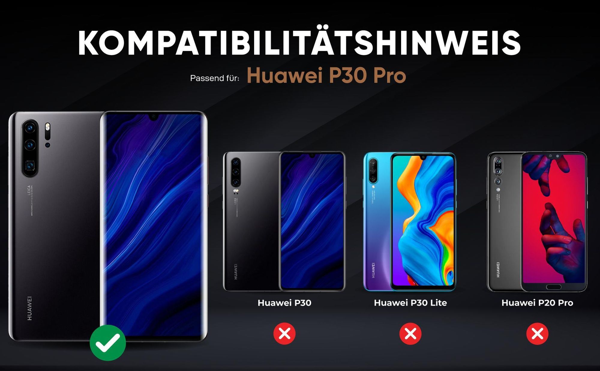 Kompatibilitätshinweise Hülle für Huawei P30 Pro