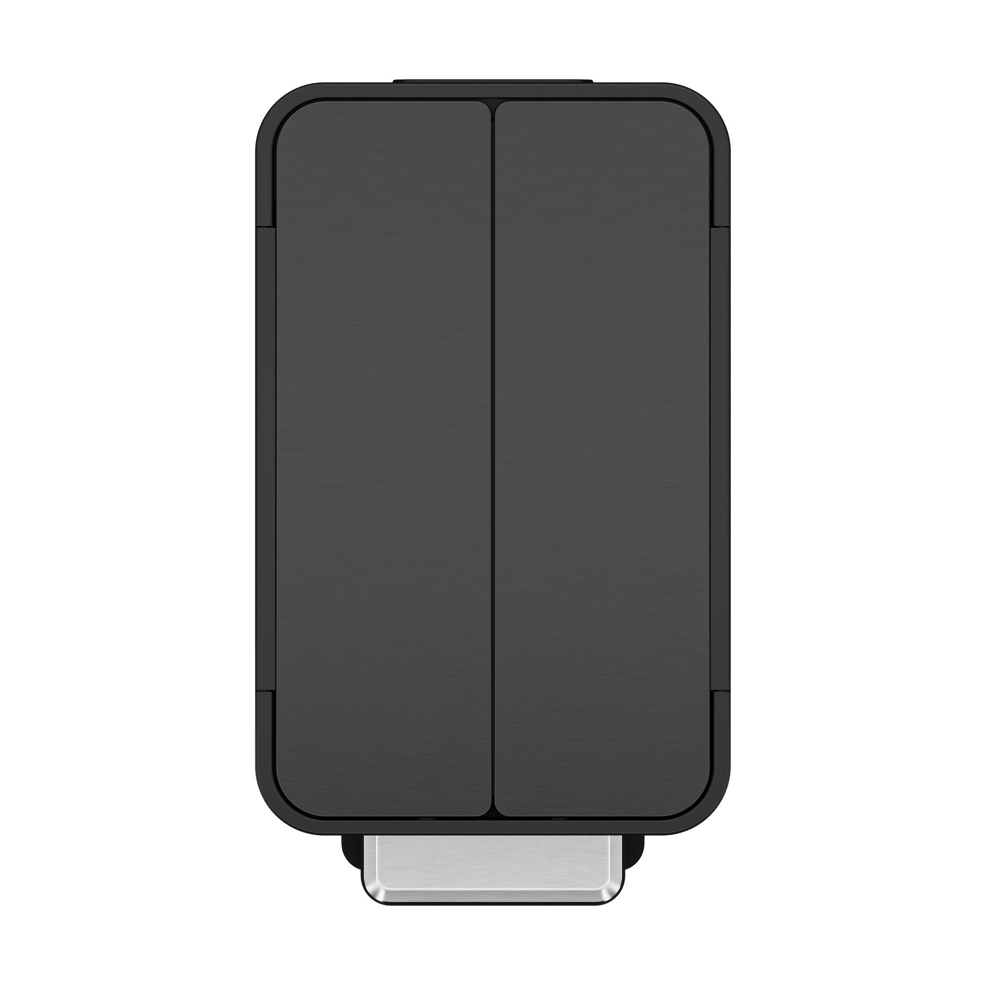 EKO - Poubelle rectangulaire "X-Wing" de 45 litres - Acier inoxydable et plastique - Noir