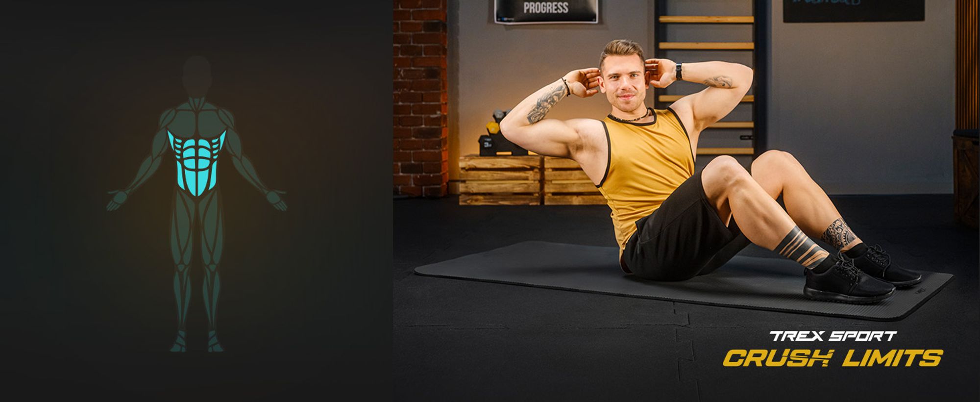 TREX SPORT Gymnastikmatte Fitnessmatte TX-019NGM | Yogamatte Pilates 190×80×1cm|Trainingsmatte rutschfest, wasserdicht, Tragegurt | Sportmatte schwarz