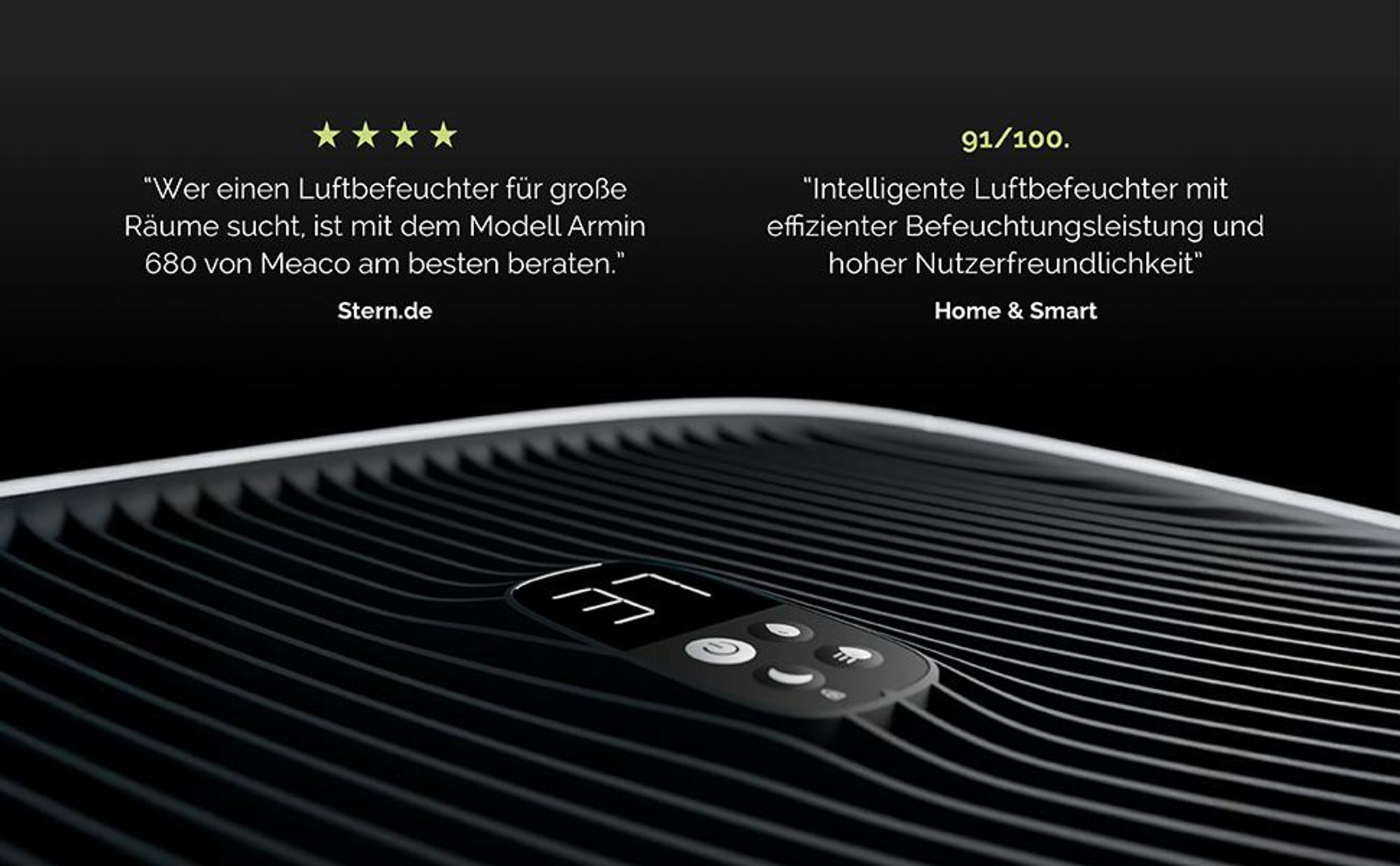 Luftbefeuchter Meaco Armin® 680 für 89 m² Räume, Verdunstung 680 ml/h, Tank 4,7 l, antibakteriell, kalkfrei, mit Nacht- & Turbomodus