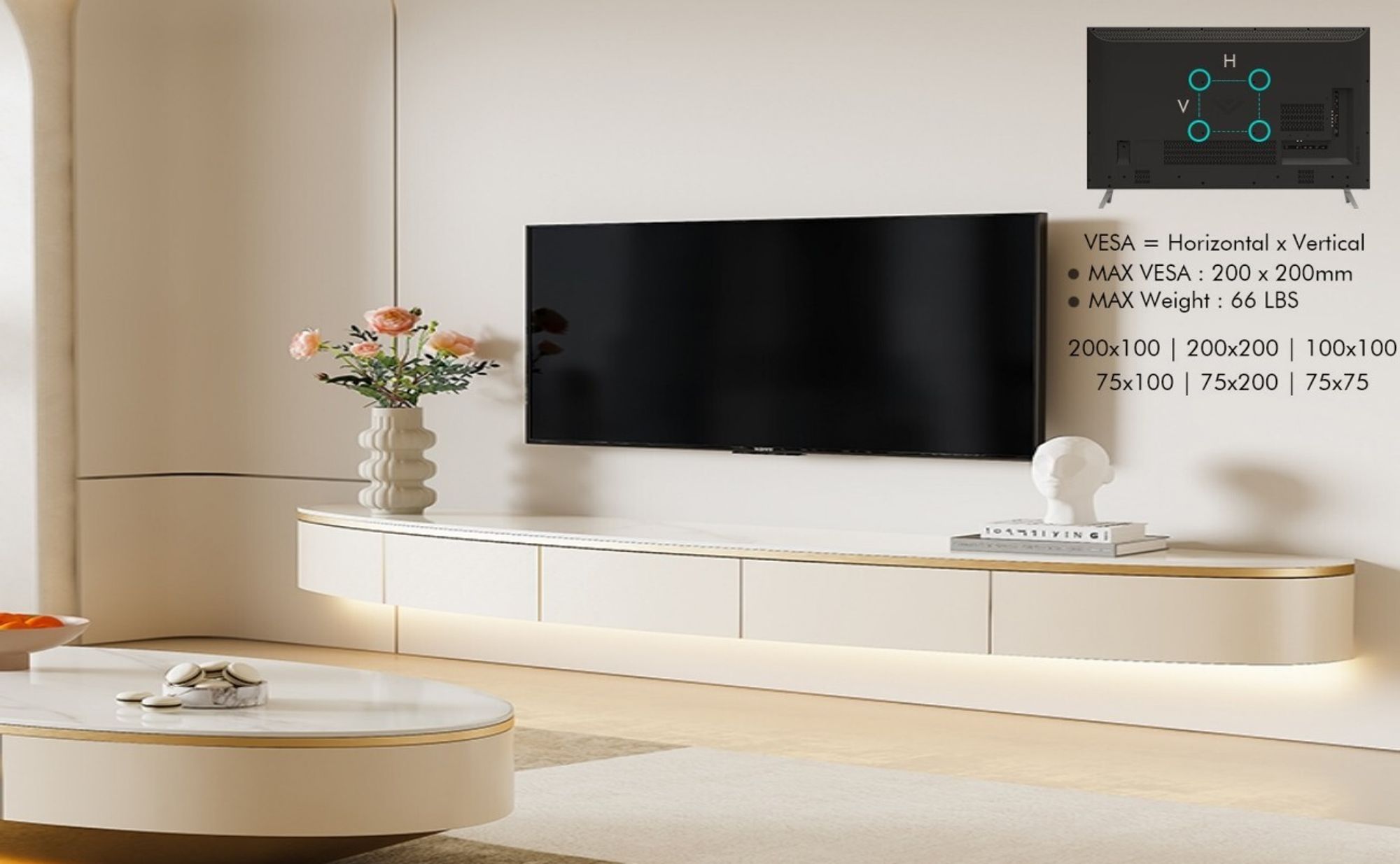 FCH 26 Zoll bis 50 Zoll TV Wandhalterung mit Wasserwaage neigbar , schwenkbar für VESA max.: 200x200, bis 30kg - schwarz