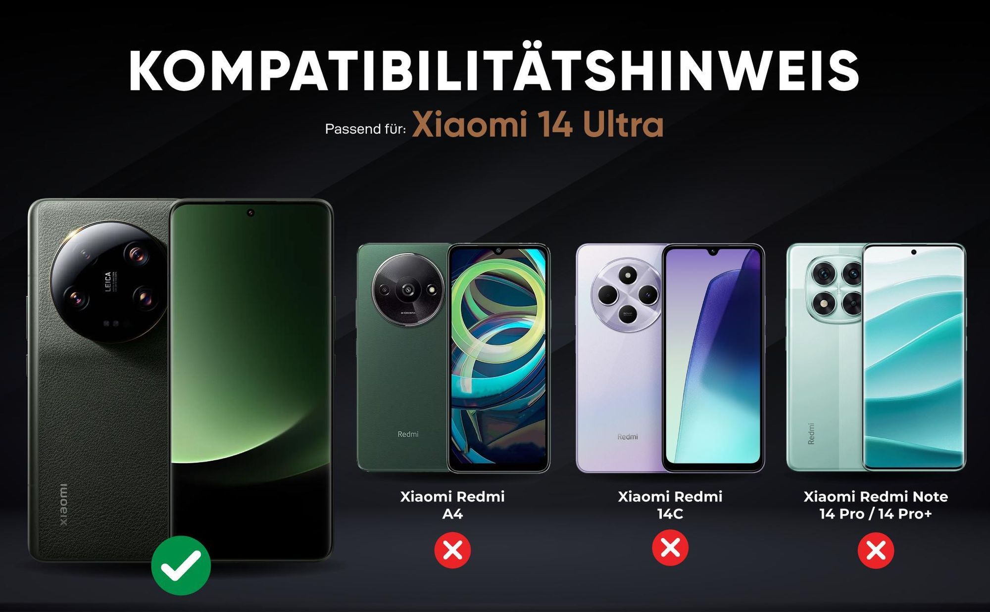 Kompatibilitätshinweise Hülle für Xiaomi 14 Ultra