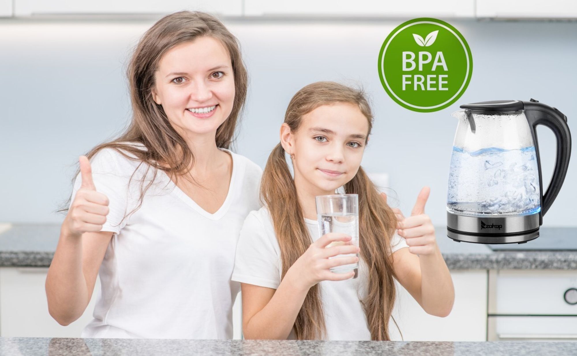 Der Wasserkocher enthält kein Bisphenol A und schützt so Ihr gesundes Leben