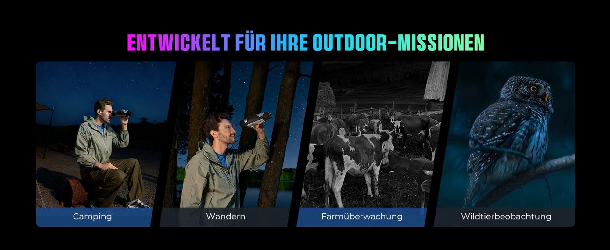 CIGMAN CNVPRO Nachtsichtgerät Echte 4K, 52MP, 1200m Reichweite