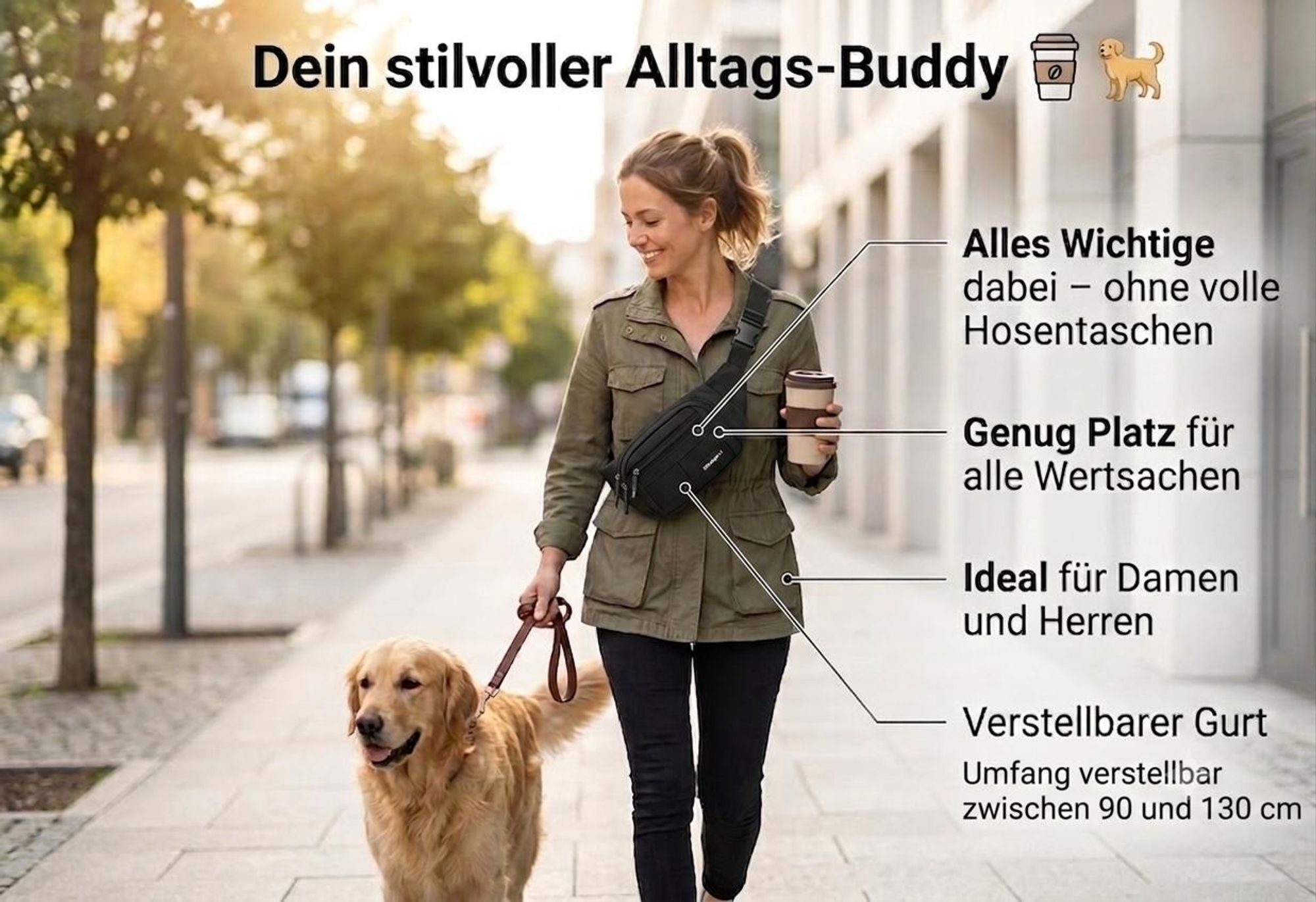 Gürteltasche Hüfttasche Bauchtasche Bodybag Umhängetasche Crossbag leicht