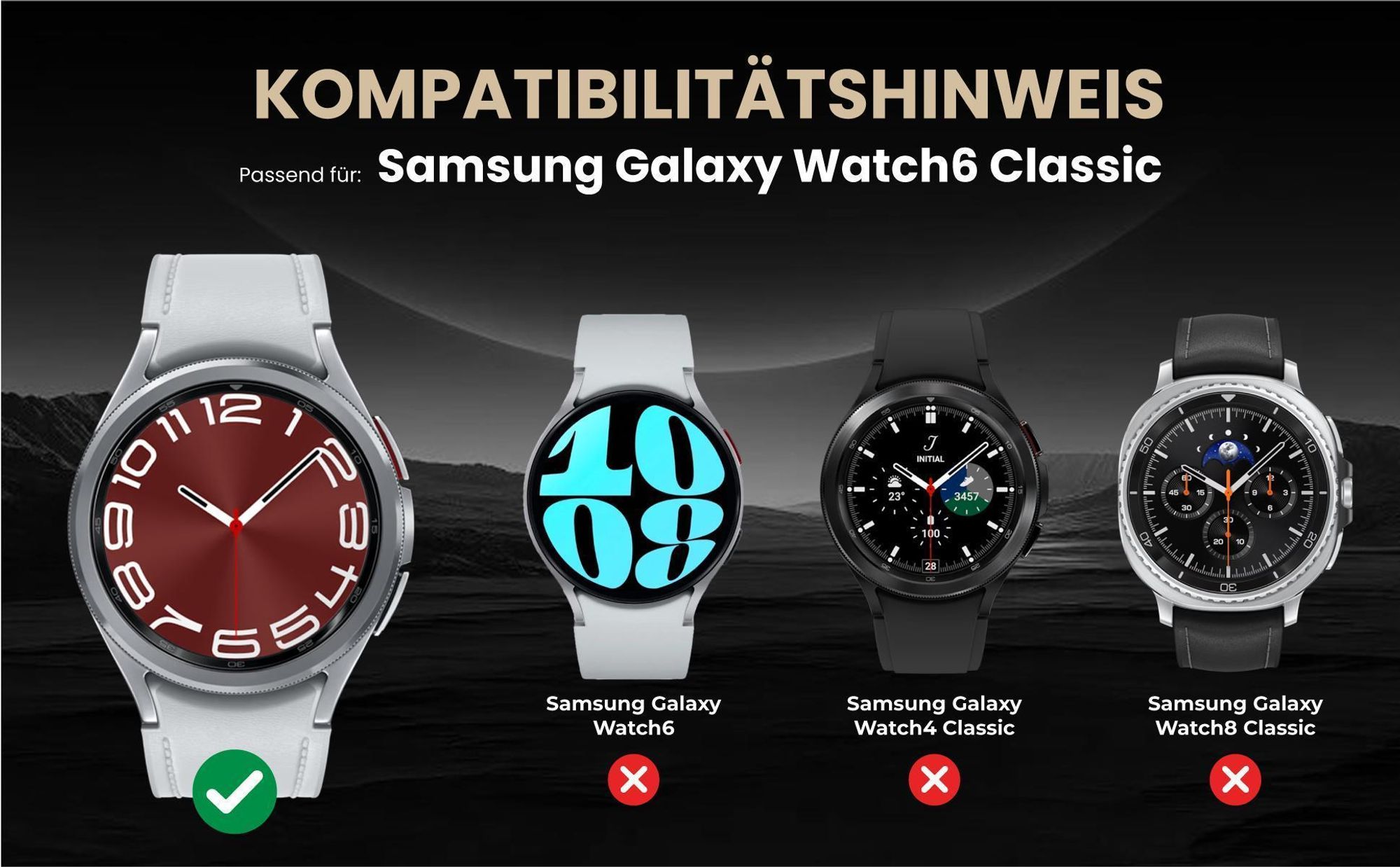 Kompatibilitätshinweise Armband für Samsung Galaxy Watch6 Classic 47mm