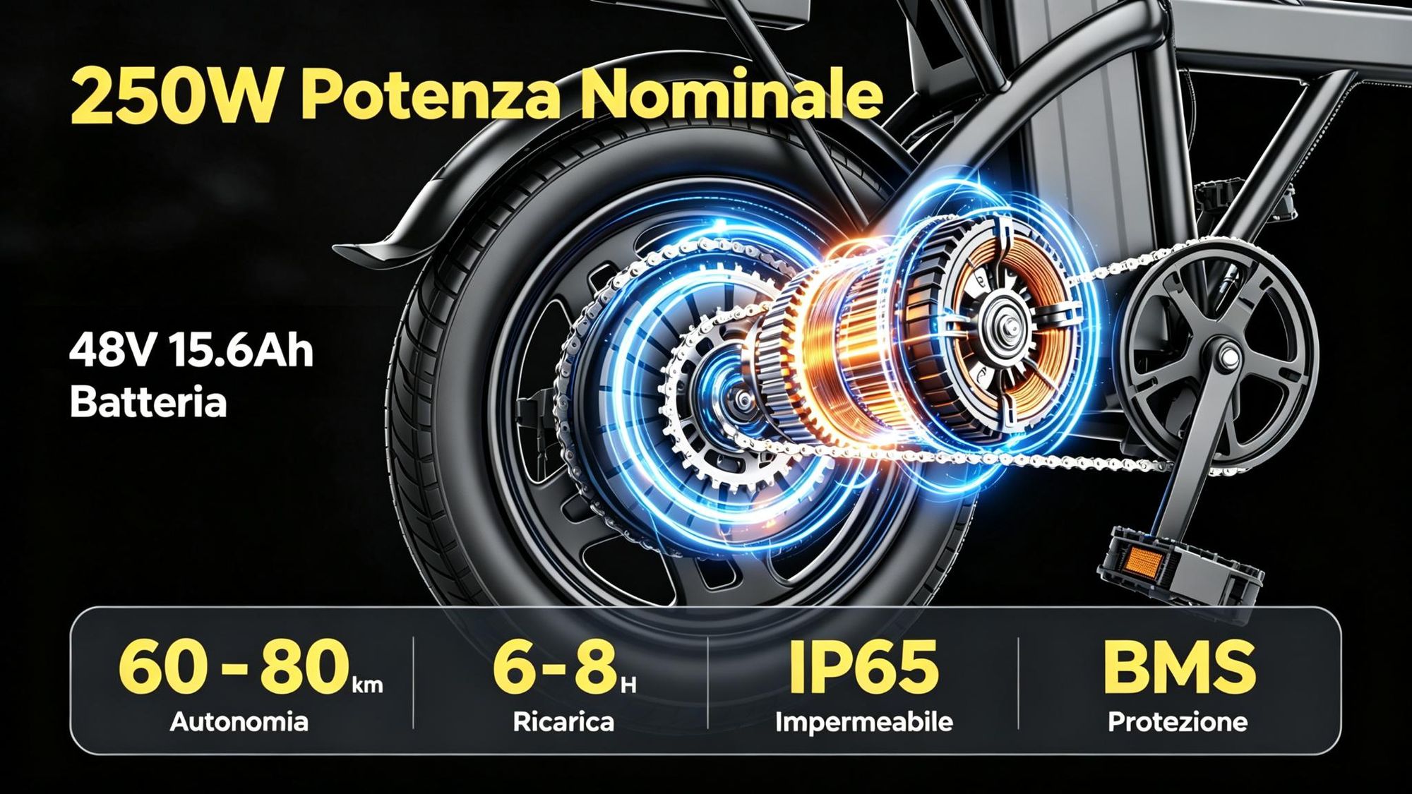 Elektro skládací kolo X14, 250W, 48V 15,6Ah, dojezd 80 km, bezpečnostní ochrana BMS, nosnost 120 kg