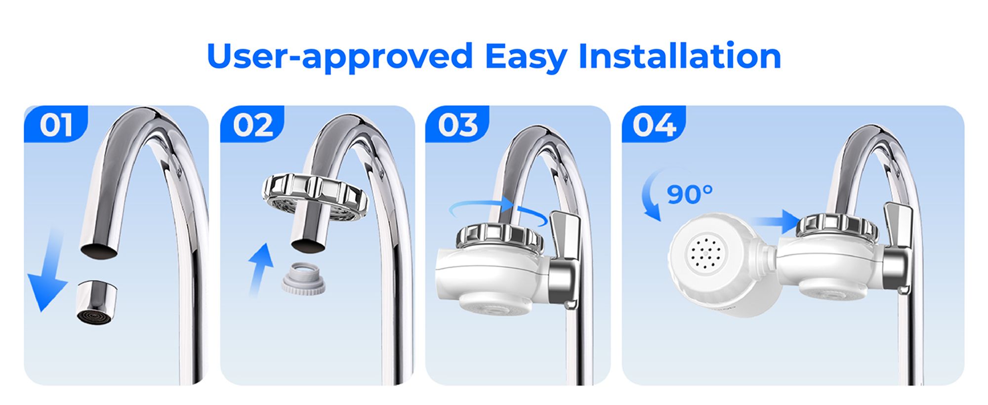Waterdrop Wasserhahn Filter, NSF/ANSI Standard Filtrationssystem mit Ultra Adsorptivem Material, WD-FC-04