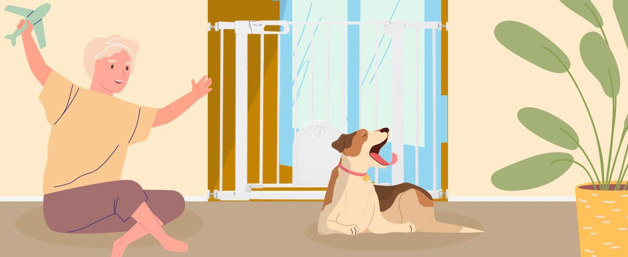 PawHut Hunde Absperrgitter Schutzgitter Türschutzgitter Stahl Weiß
