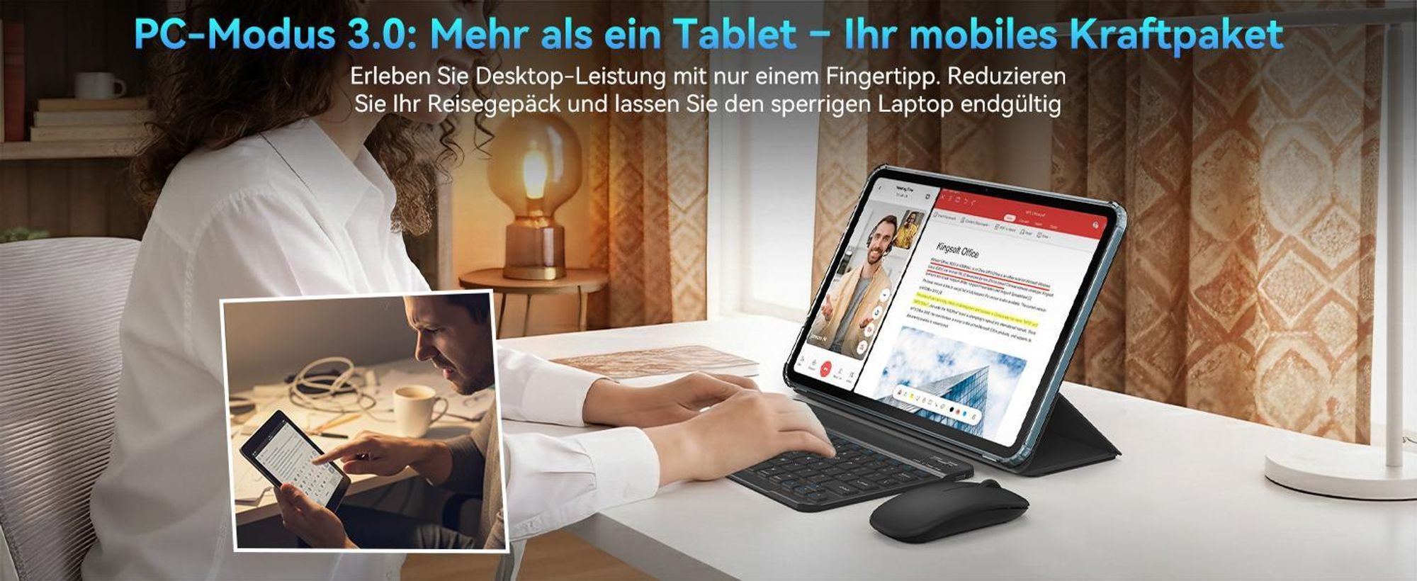 Blackview oscal Tablet mit Tastatu, 13,4" 2K 120Hz Display, 24GB(6+18)+256GB, Android 16, 4G SIM, 8300mAh, 16+8MP Kamera, Slim 0,79cm/750g, All-in-one