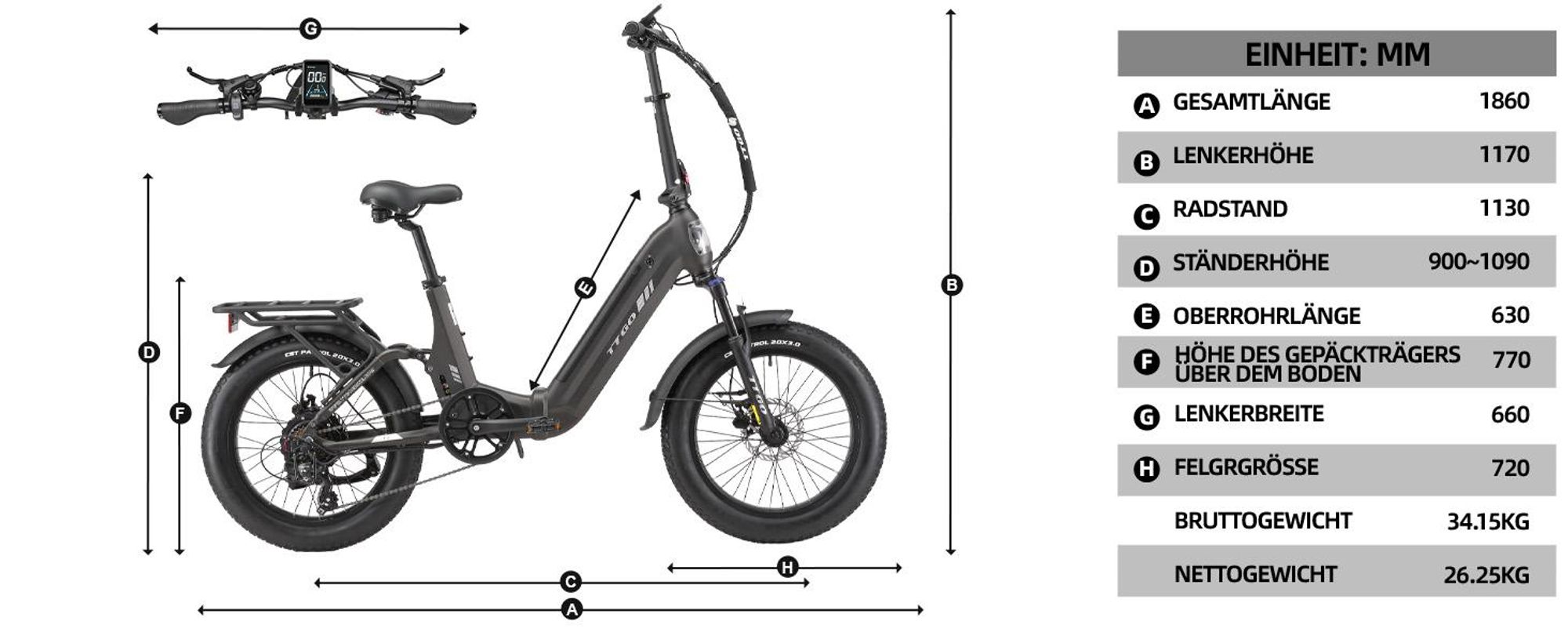 48V 15Ah E-Bike Softtail-Federung 7-Gang Getriebe 20 *4.0" Fett 70Nm Drehmomentsensor E Bike Elektrofahrräder Klappräder E-bike Federgabel mit Lockout
