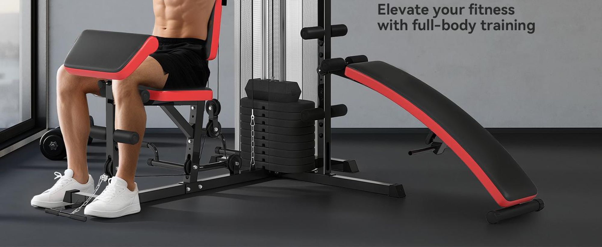 SPORTNOW Power Station, wielofunkcyjna stacja fitness z drążkiem do ćwiczeń motylkowych i nachwytem, ​​lokówką, wyciskaniem na klatkę piersiową, ławeczką do brzuszków, sprzęt fitness z obciążeniem 65 kg, pokrowiec ochronny, do domu, kolor czarny
