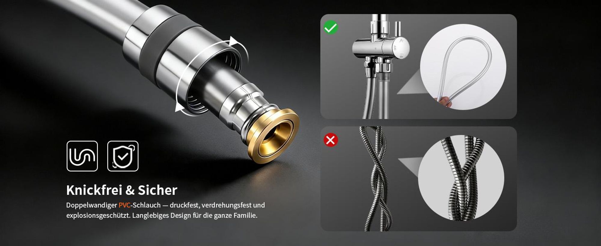 Homelody Duschsystem ohne Armatur, Duschset Duschsäule mit SUS304 Edelstahl Duschablage 30cm kopfbrause & Handbrause Quadratisch 3 Strahlarten Chrom