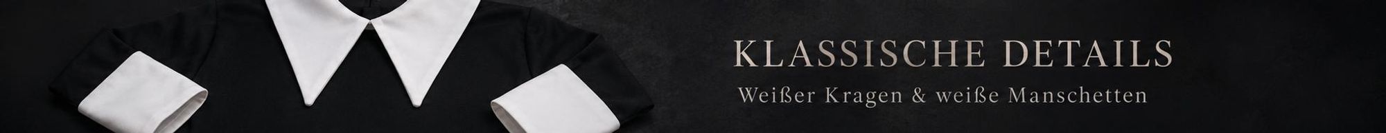 Kinderkostüm Horror-​Kleid schwarz-​weiß – knielanges Kostüm mit weißem Kragen (140)