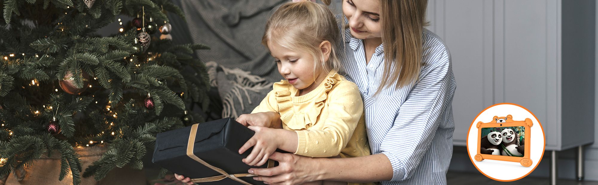 7-Zoll-Kleinkind-Tablet für Kinder Android 11 2 GB RAM 32 GB ROM installierte Kindersoftware, mit bärenförmiger Schutzhülle, Orange