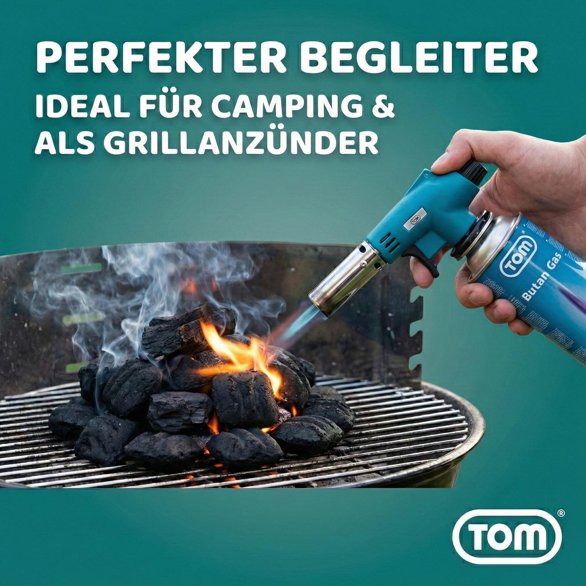 Lötbrenner Gasbrenner Bunsenbrenner Brenner |TOM GB-227 | 1300W | 94,5 g/h | Piezozündung